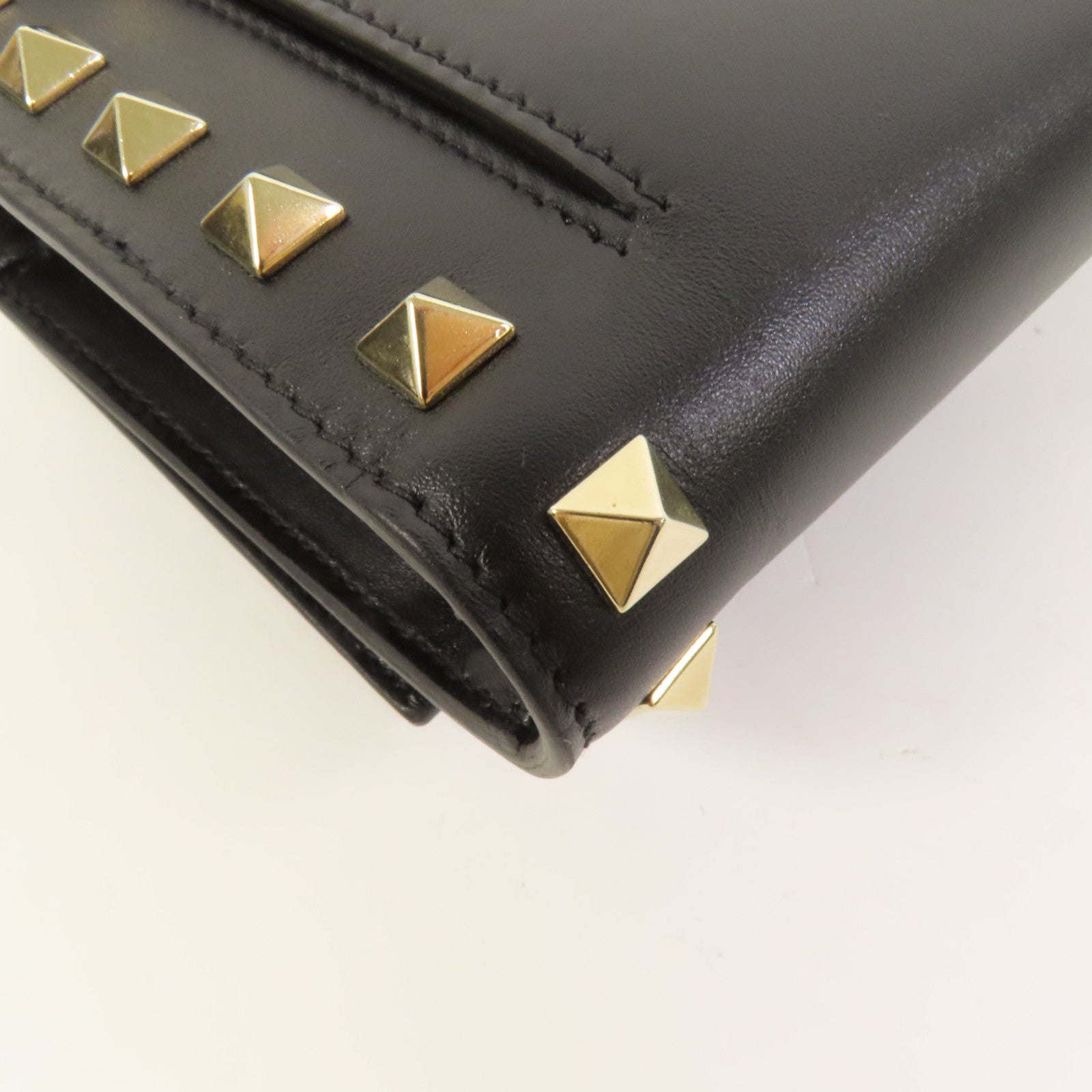 Valentino 【激減優惠】牛皮皮革Rockstud Clutch金扣長錢包
