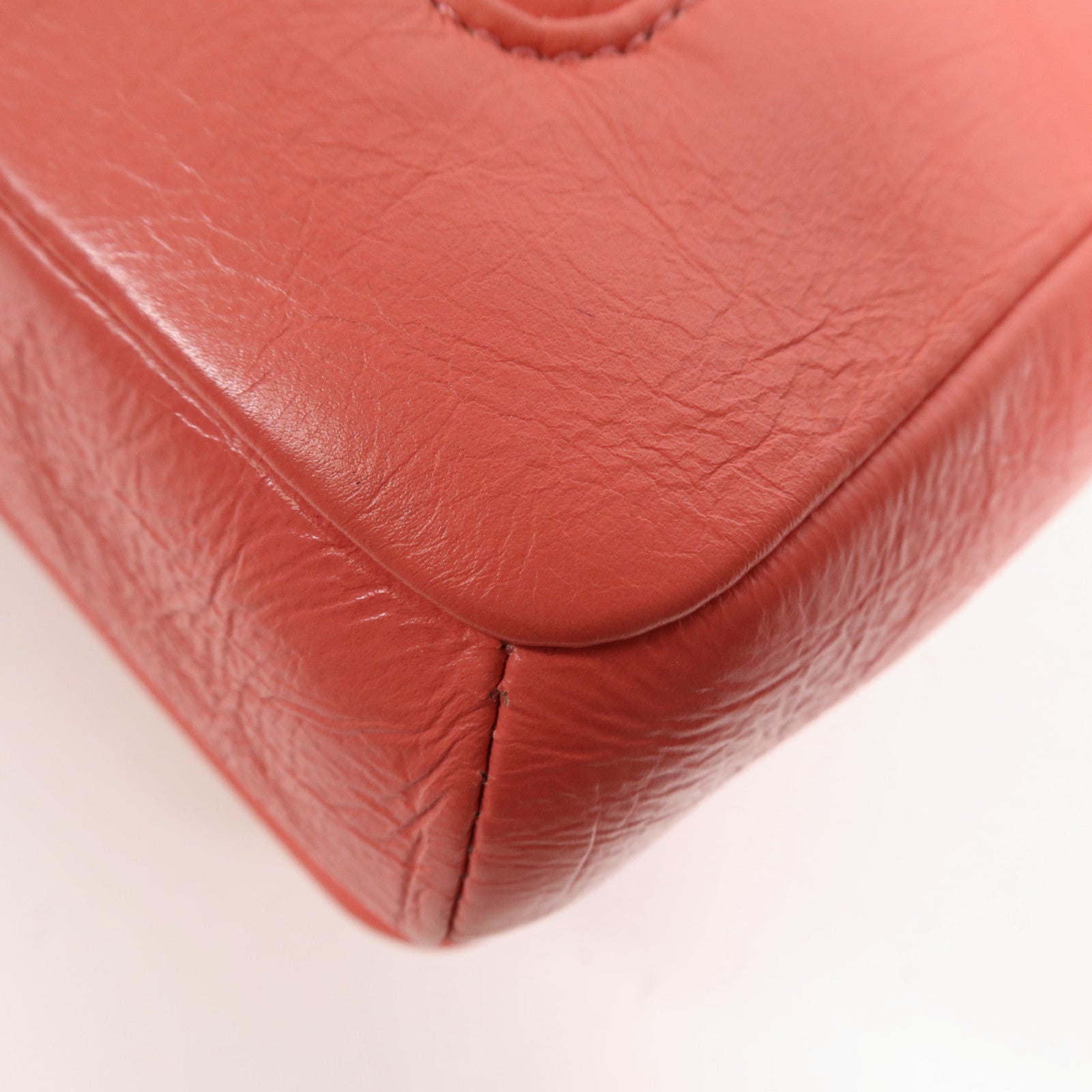 CHANEL 牛皮皮革Chain Shoulder銀扣鏈帶肩背袋