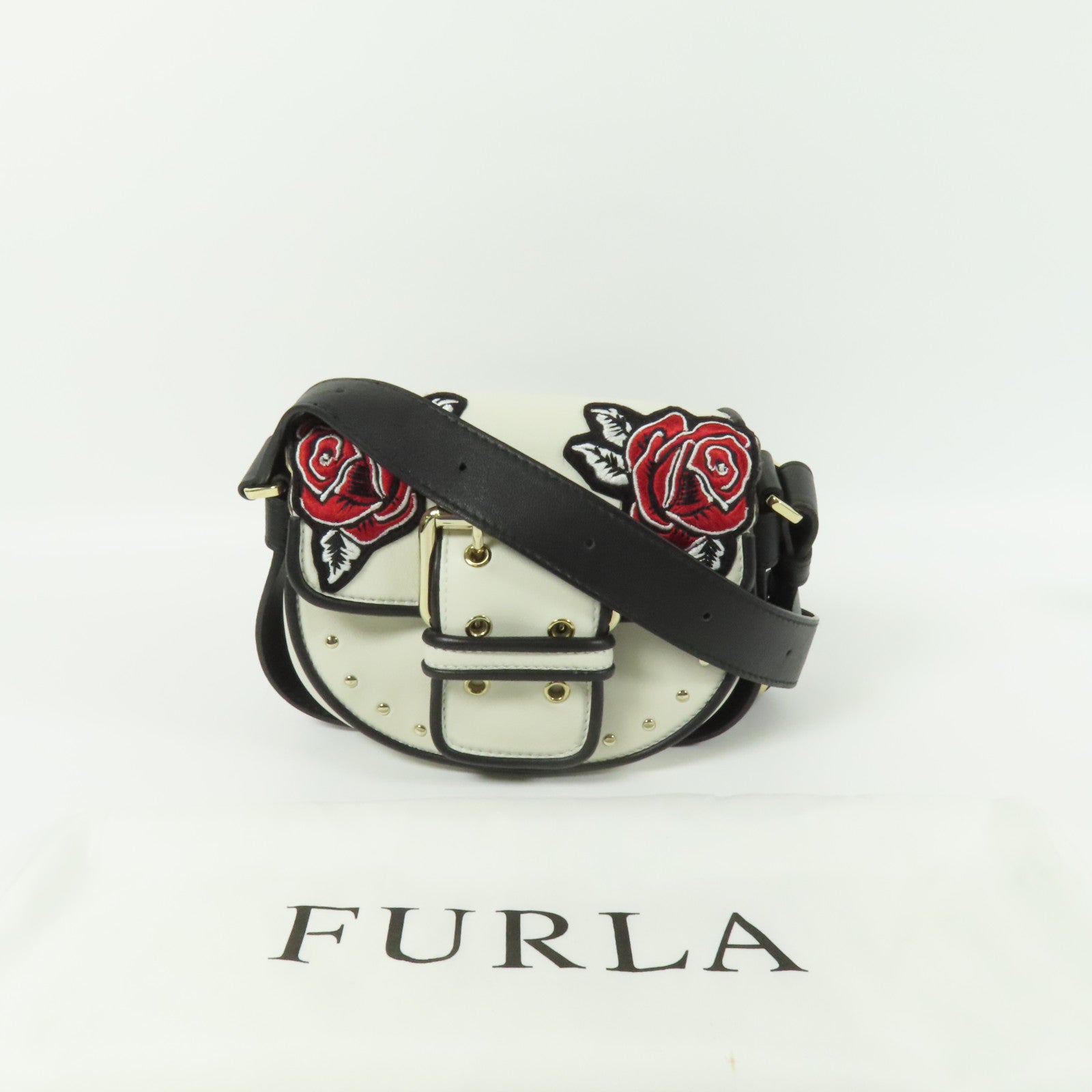 Furla 牛皮皮革Shoulder Bag金扣肩背袋