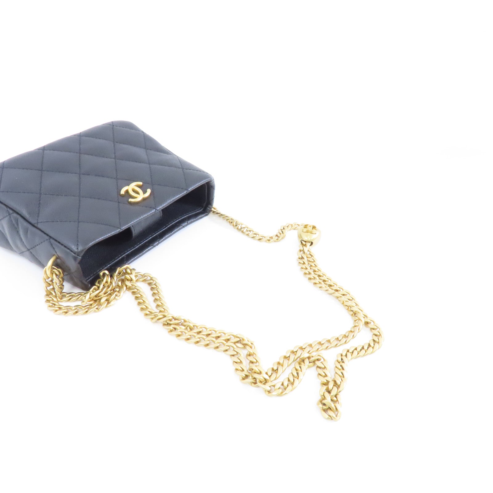 CHANEL 【激減優惠】菱格Caviar皮革Chain Shoulder Bag金扣鏈帶肩背袋黑色