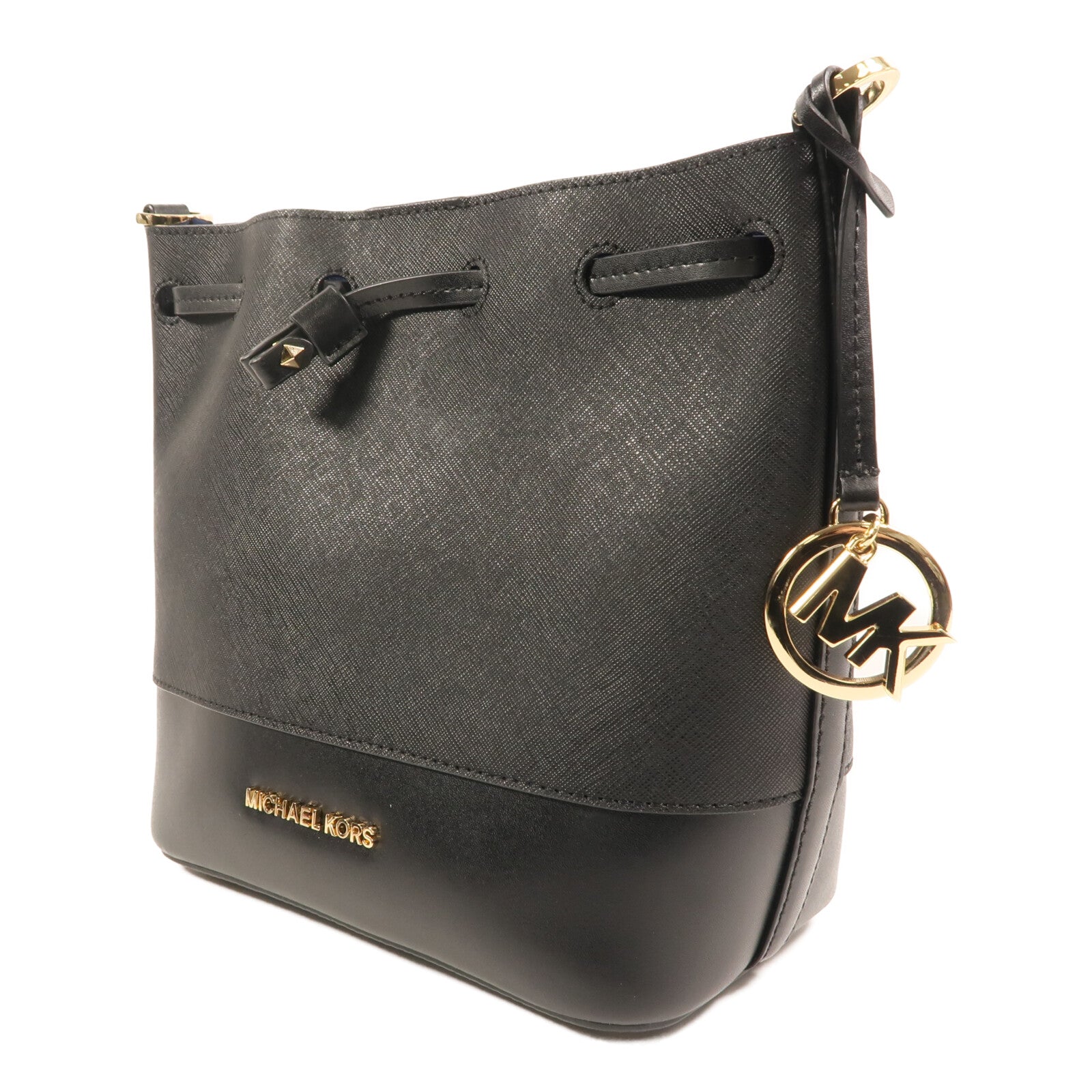 Michael Kors 牛皮皮革Bucket Bag金扣肩背袋