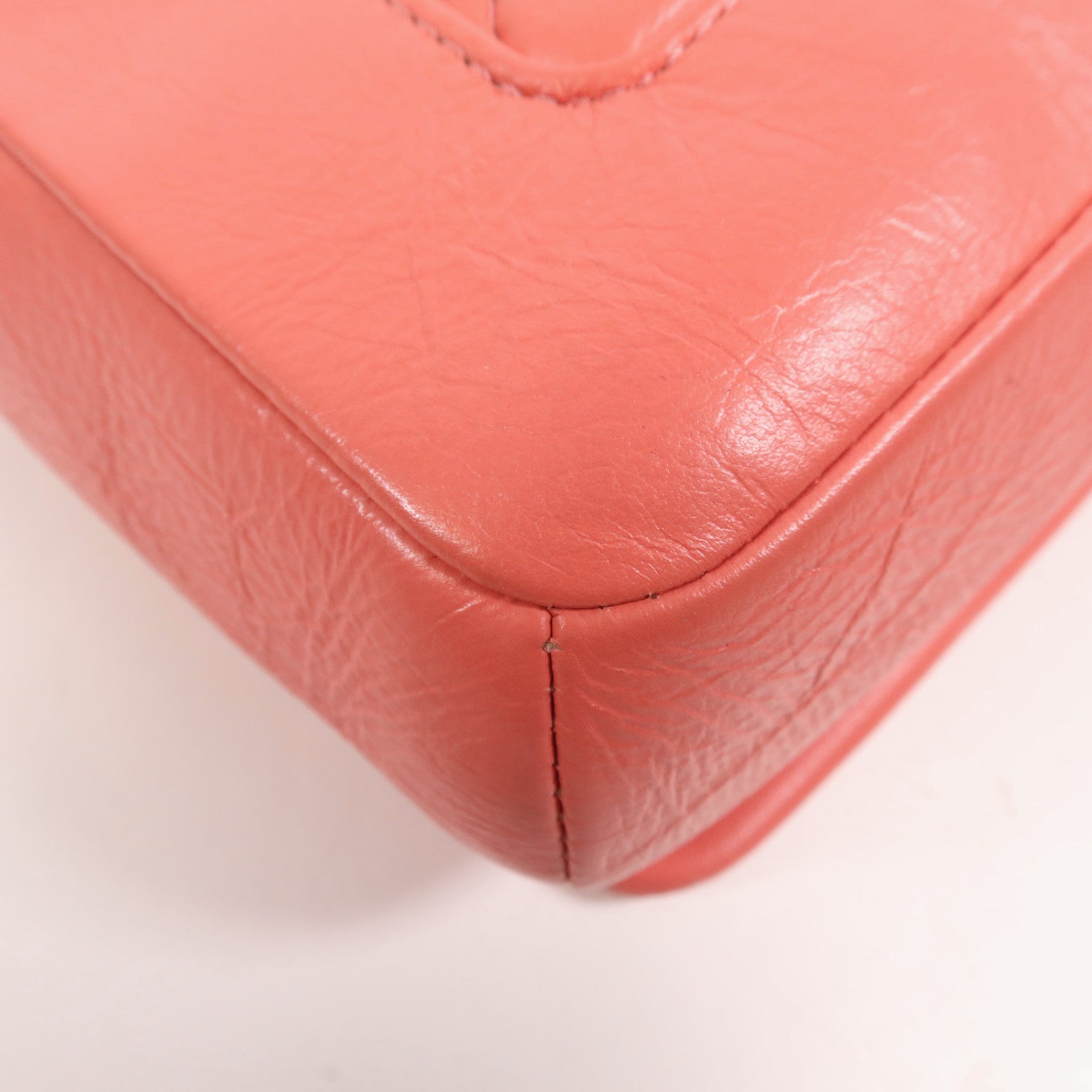 CHANEL 牛皮皮革Chain Shoulder銀扣鏈帶肩背袋