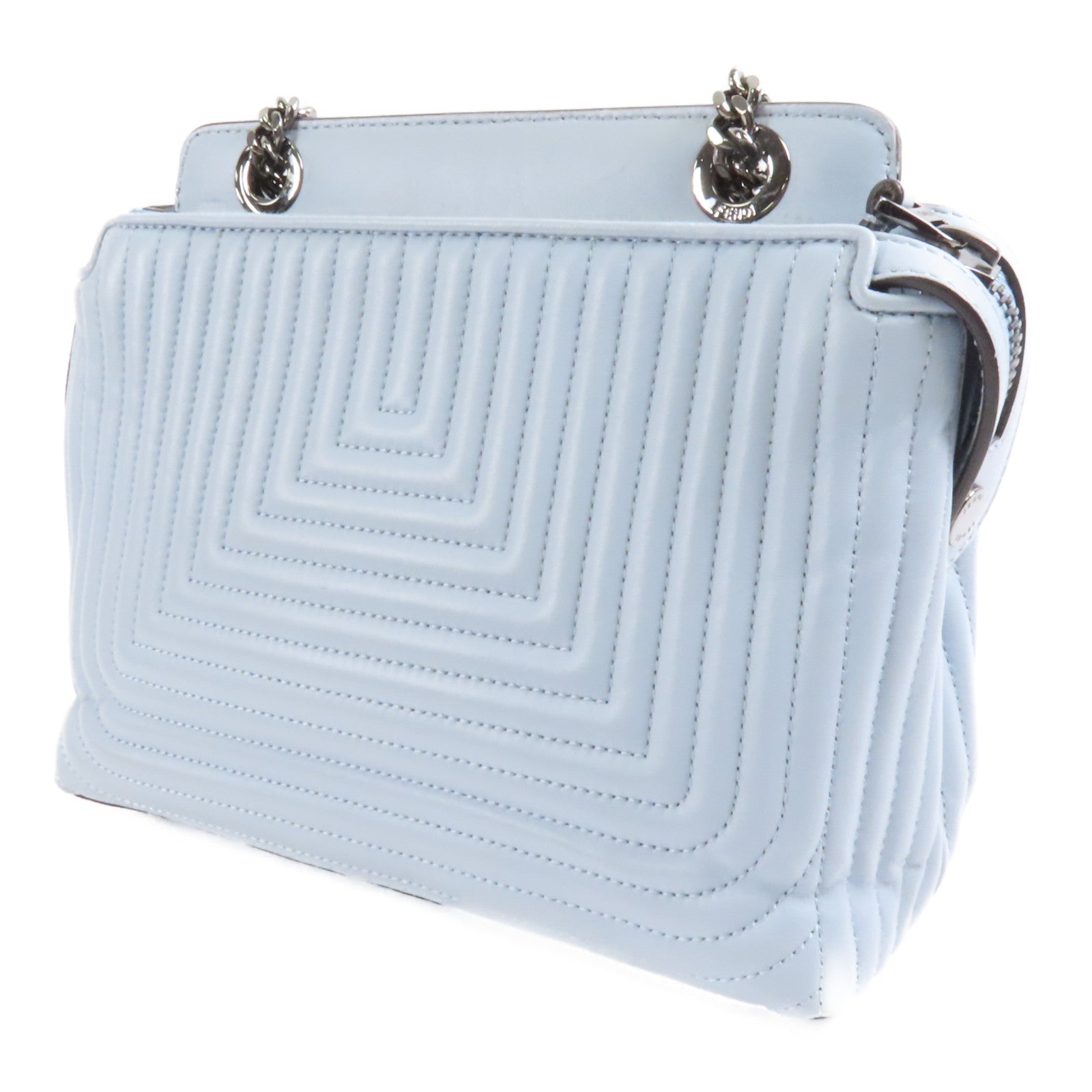 FENDI 皮革Dotcom鏈帶肩背袋