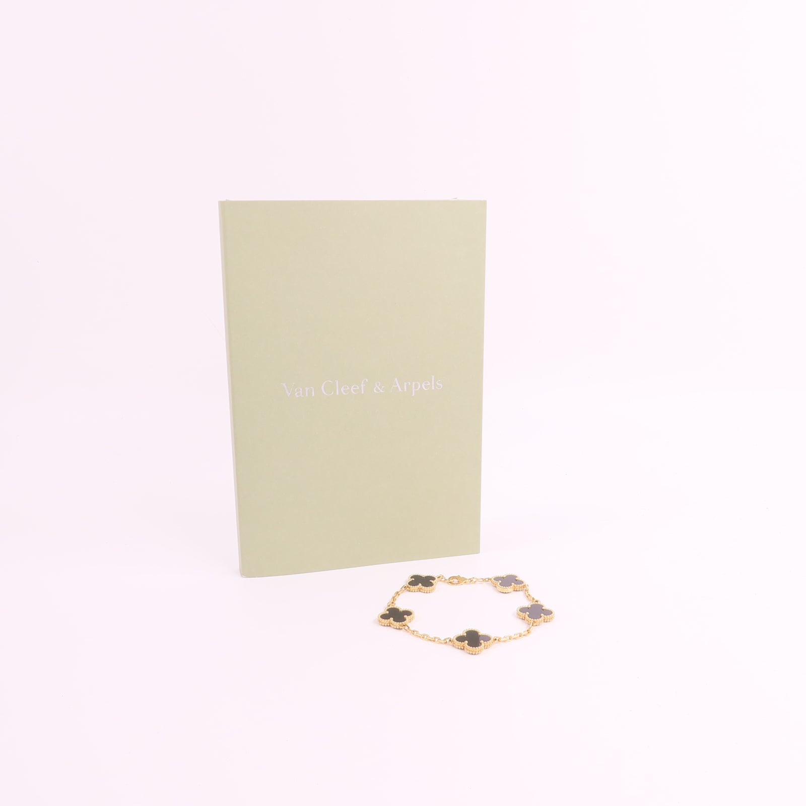 Van Cleef & Arpels 18K黃金Vintage Alhambra Bracelet 5 Motifs縞瑪瑙手鏈