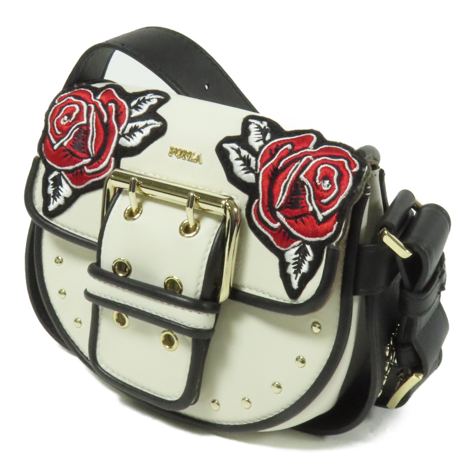 Furla 牛皮皮革Shoulder Bag金扣肩背袋