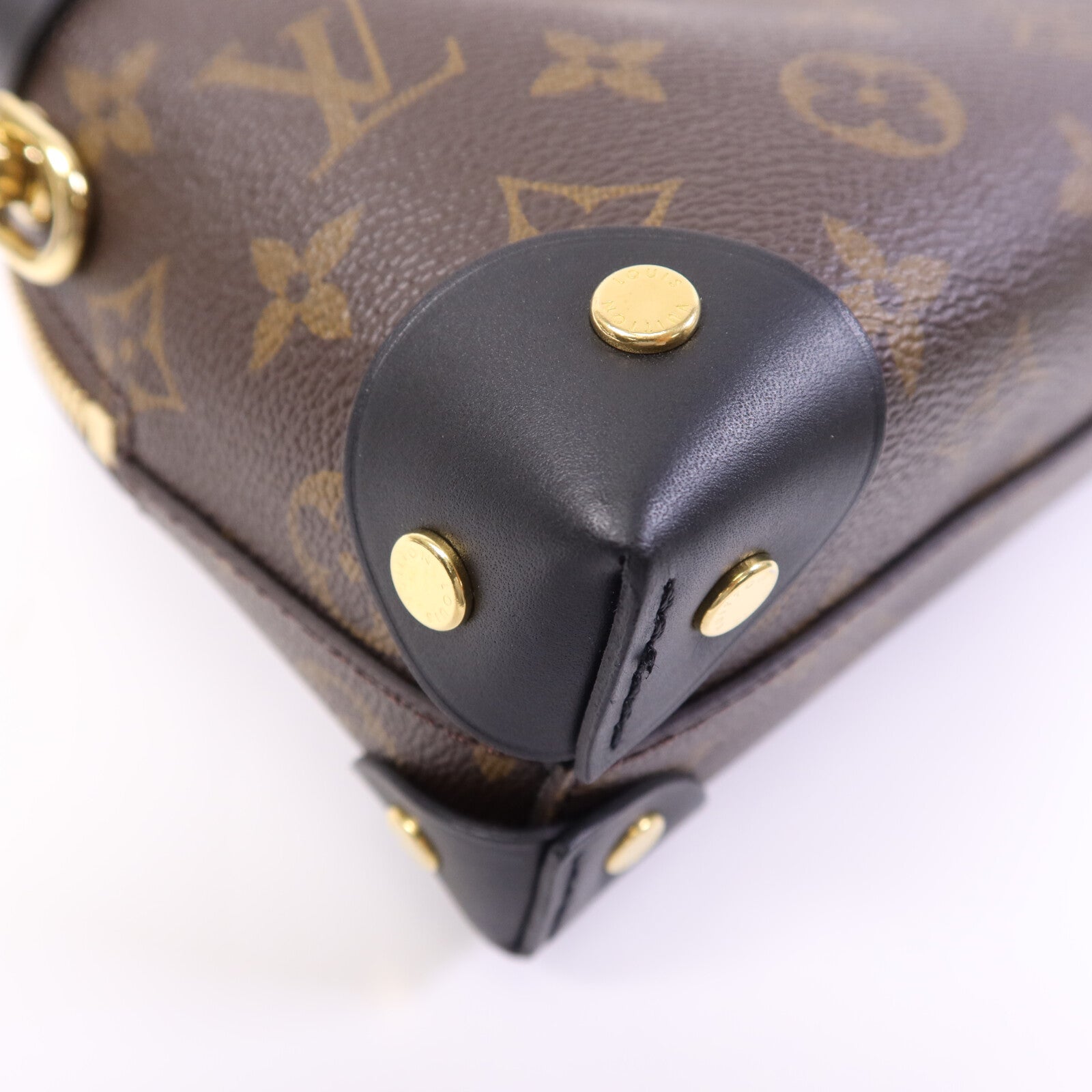 LOUIS VUITTON Monogram Petite Malle Souple金扣手挽肩背兩用袋