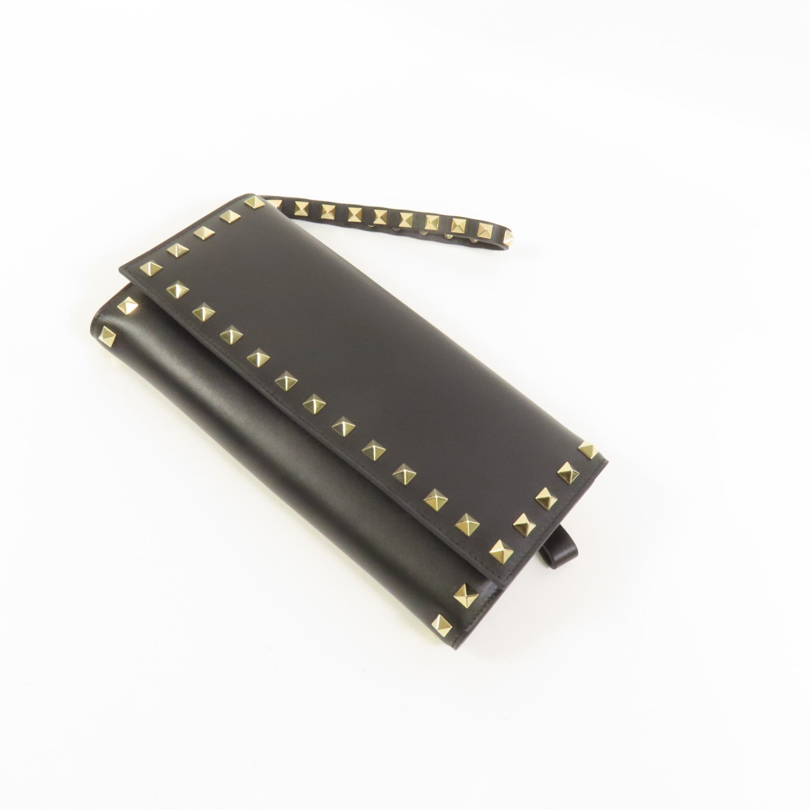 Valentino 【激減優惠】牛皮皮革Rockstud Clutch金扣長錢包