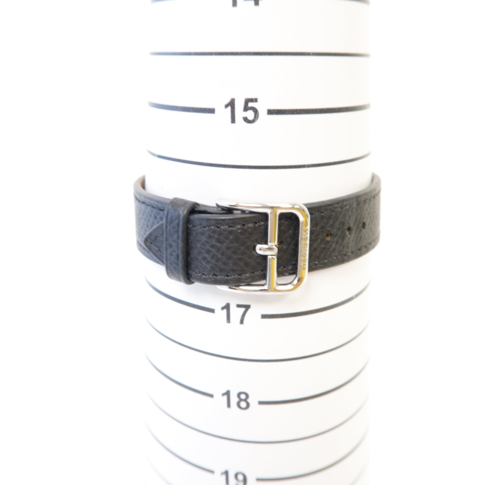 HERMES Heure H Watch 21mm不鏽鋼/Epsom皮革手錶石英機芯白色