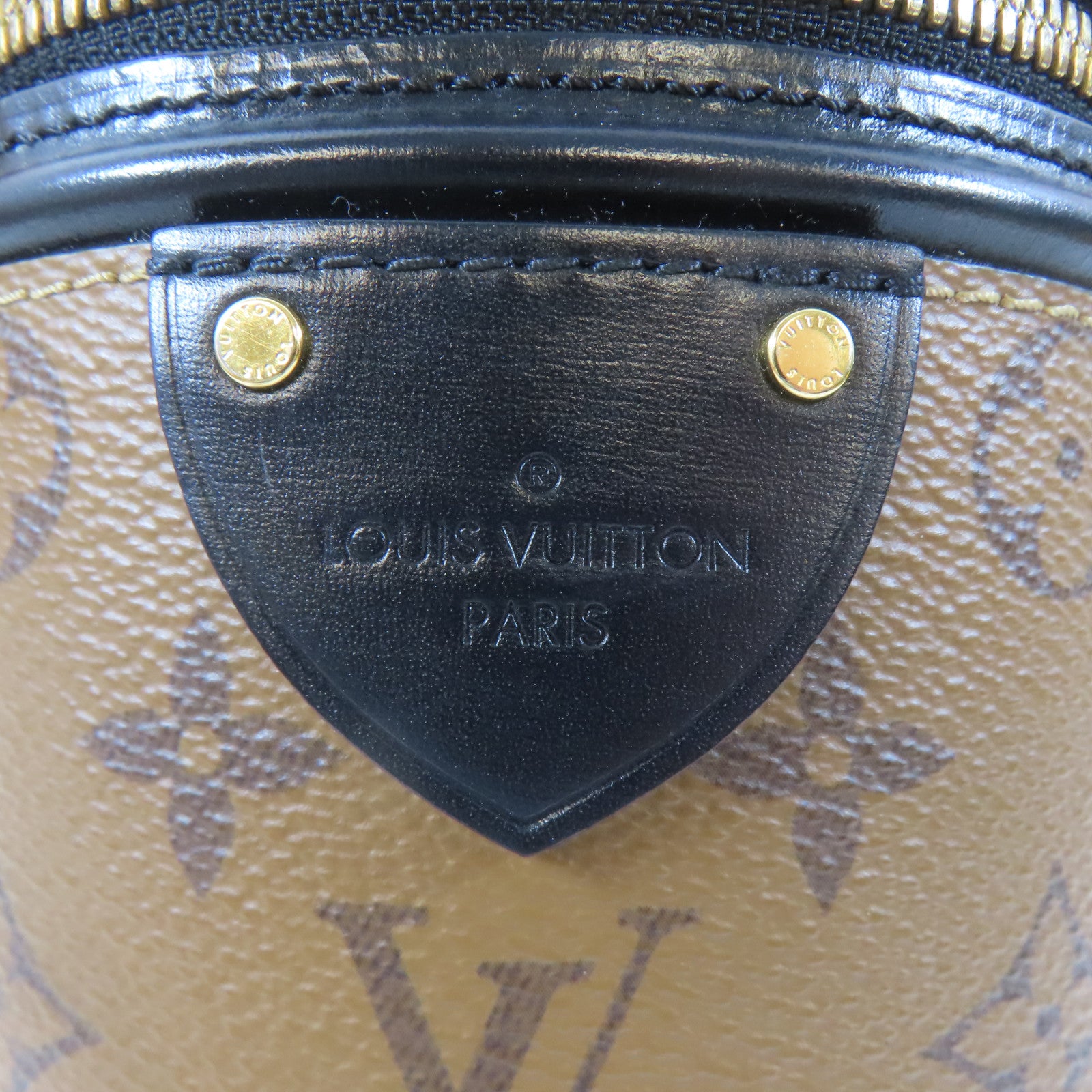 LOUIS VUITTON Monogram Reverse Cannes金扣手挽肩背兩用袋啡色