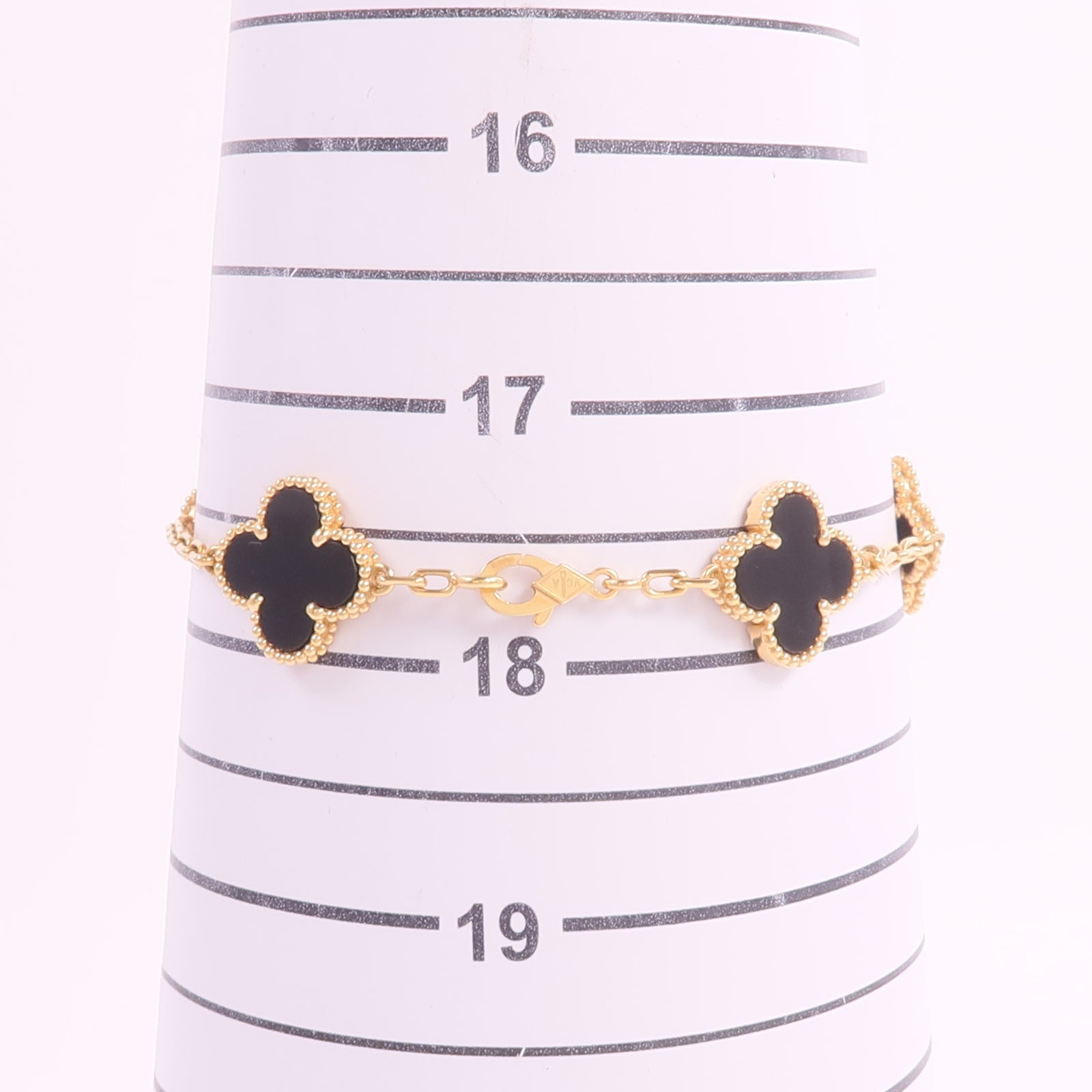 Van Cleef & Arpels 18K黃金Vintage Alhambra Bracelet 5 Motifs縞瑪瑙手鏈