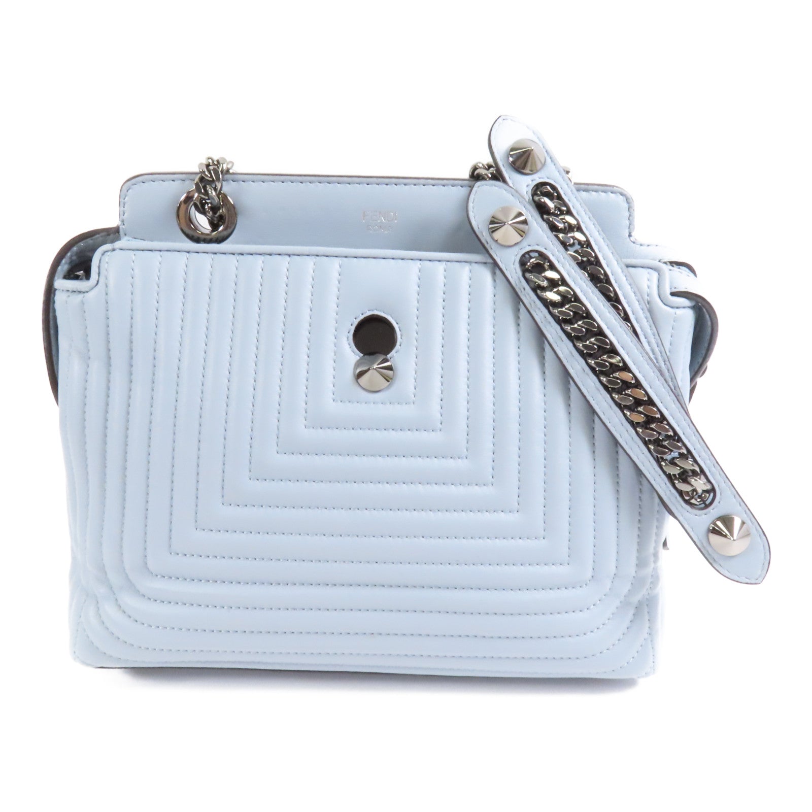 FENDI 皮革Dotcom鏈帶肩背袋