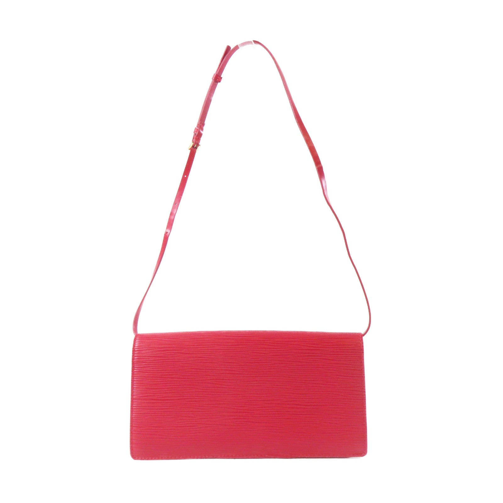 LOUIS VUITTON Epi Honfleur Clutch Bag金扣肩背袋紅色