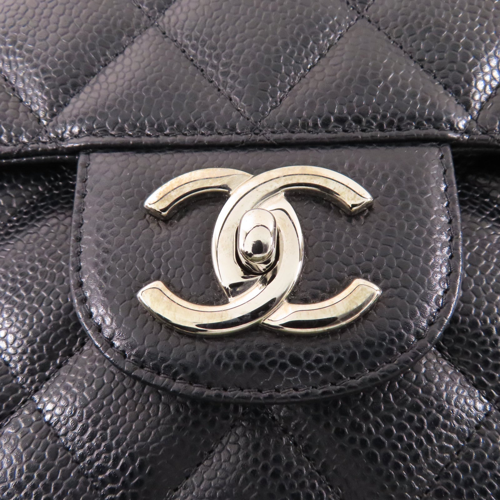 CHANEL 牛皮皮革Maxi Classic銀扣鏈帶肩背袋