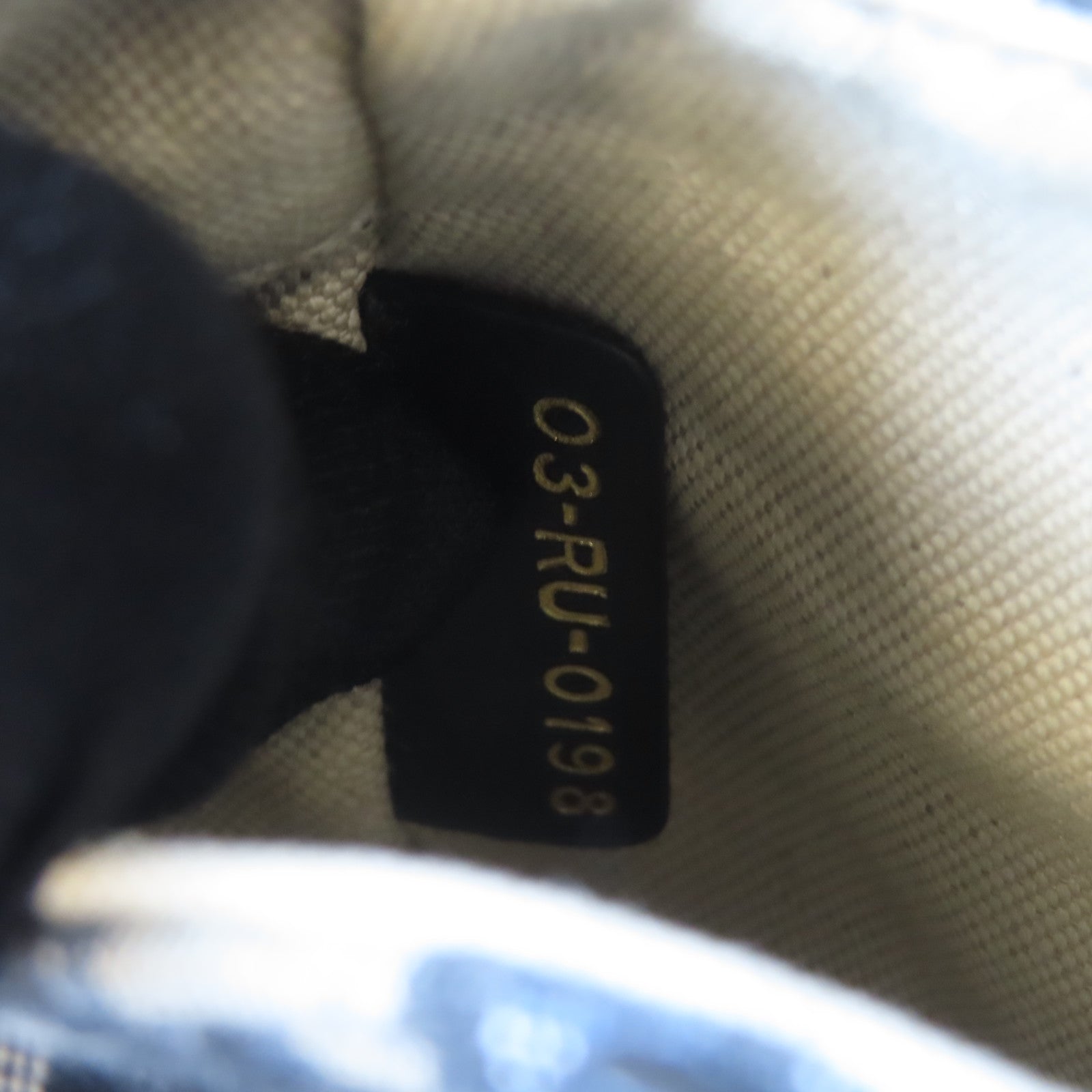 Dior 帆布Saddle金扣手挽肩背兩用袋深藍色/米色