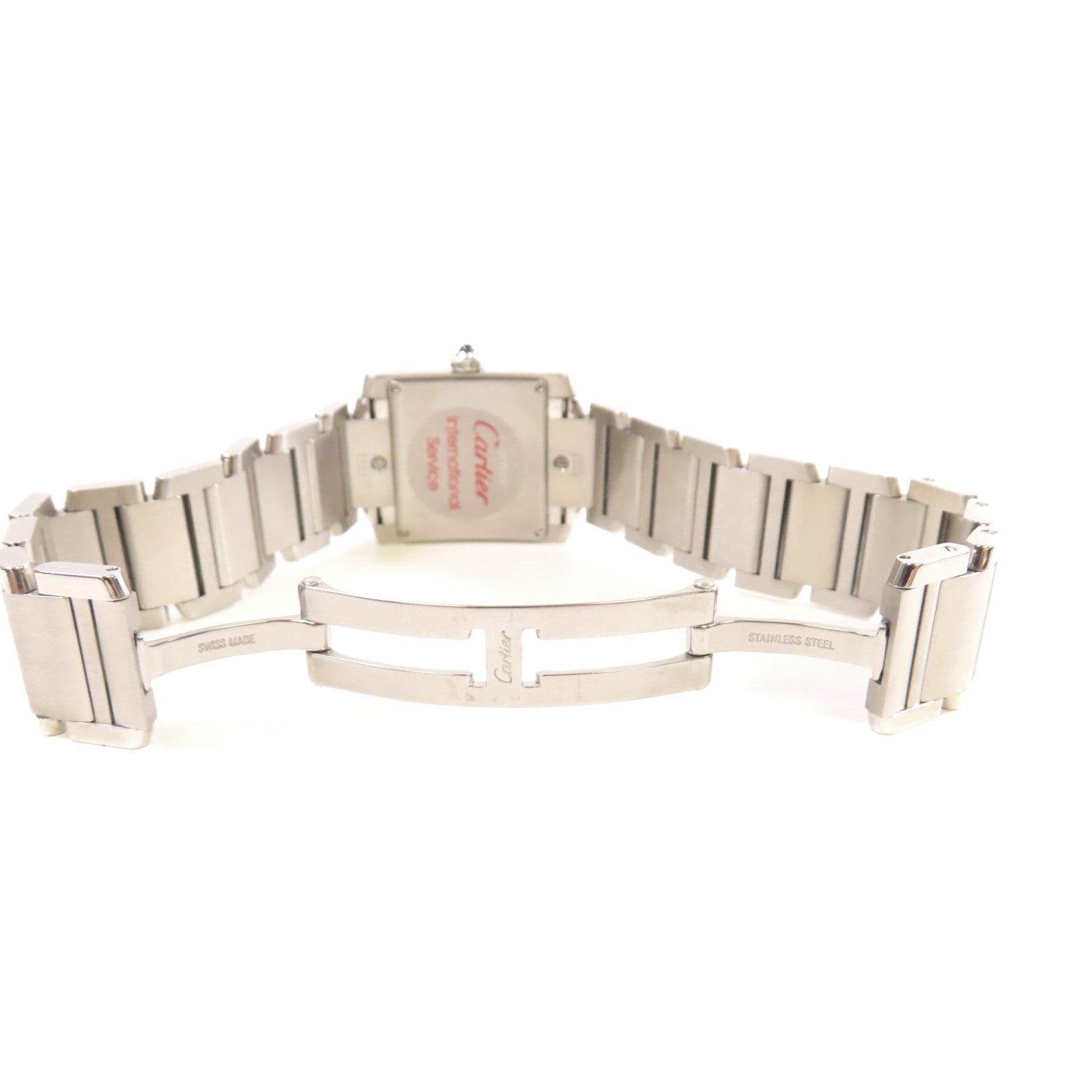 CARTIER Tank Francaise Watch不鏽鋼石英機芯手錶白色/銀色