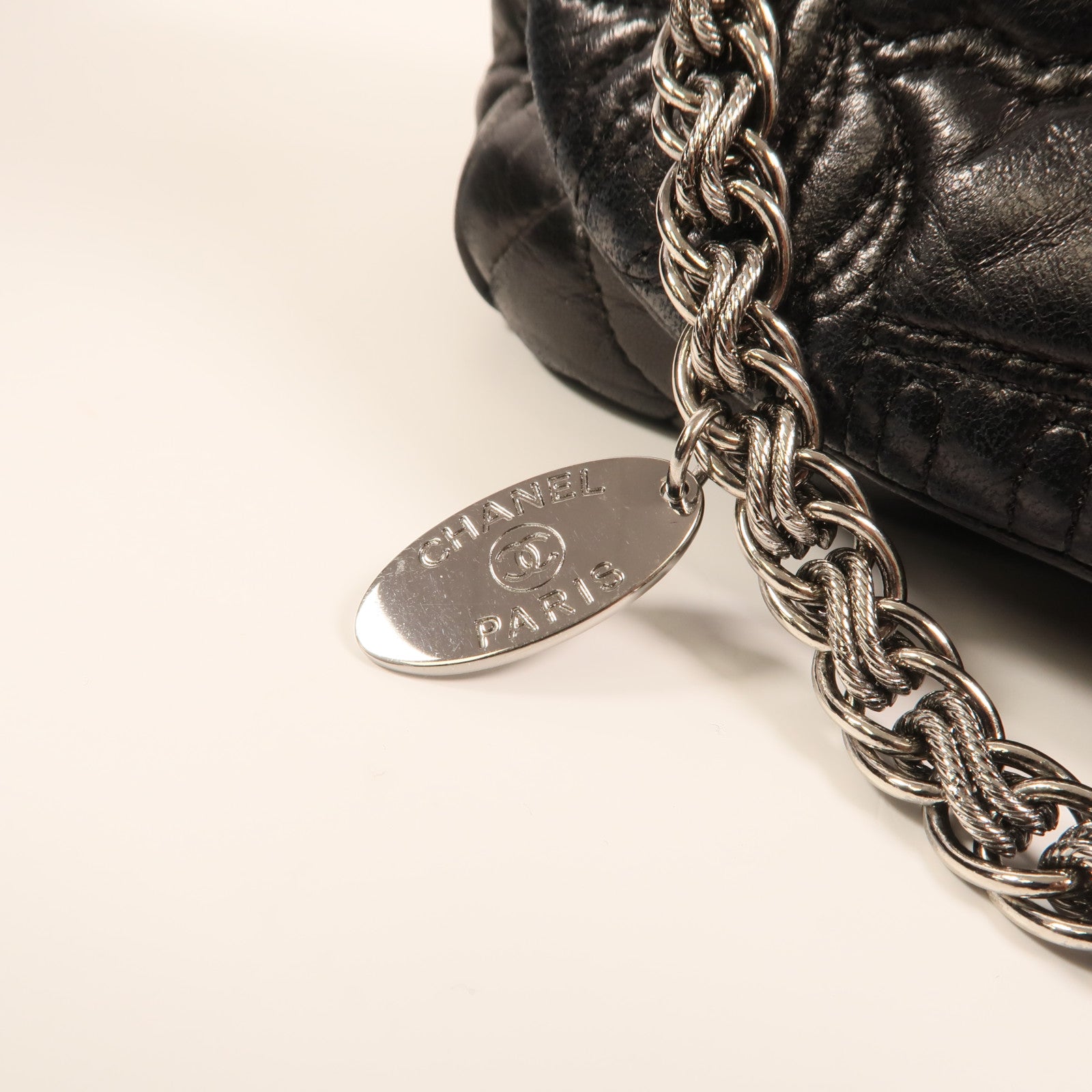 CHANEL 羊皮皮革Paris Moscou Flap Bag銀扣鏈帶肩背袋