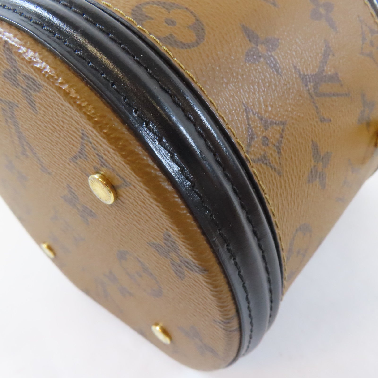 LOUIS VUITTON Monogram Reverse Cannes金扣手挽肩背兩用袋啡色