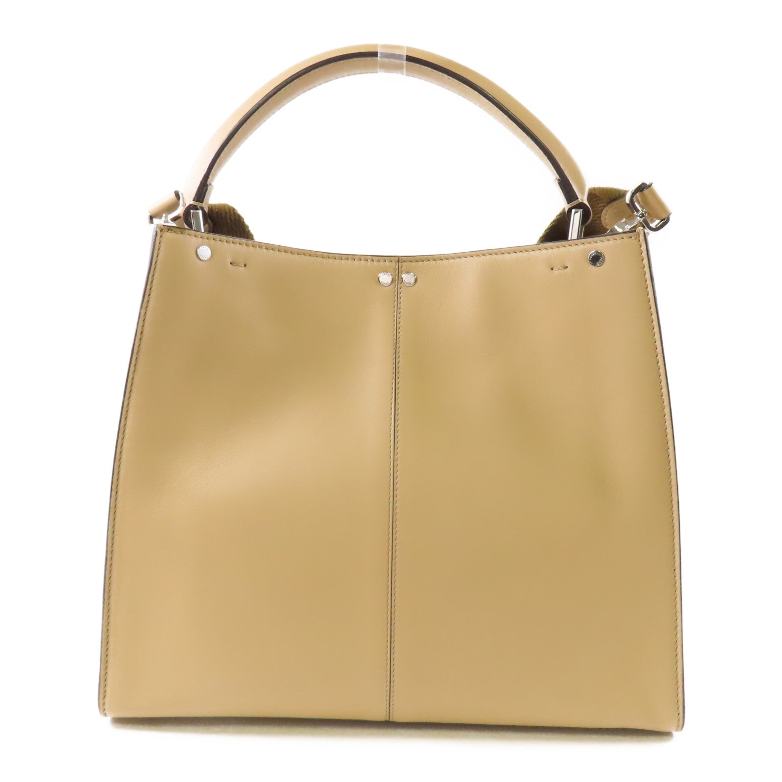 FENDI SHW Peekaboo 2 Way Bag 8BN310 Calfskin Leather Beige