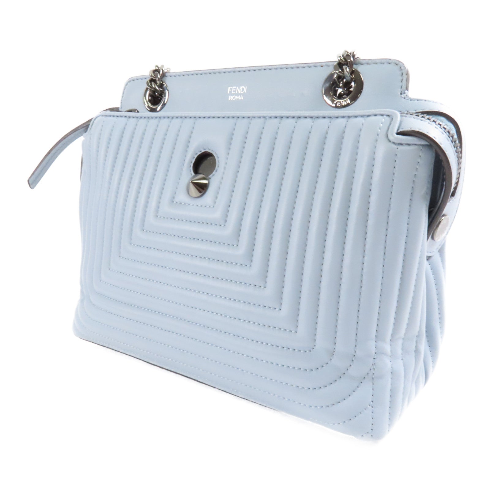 FENDI 皮革Dotcom鏈帶肩背袋
