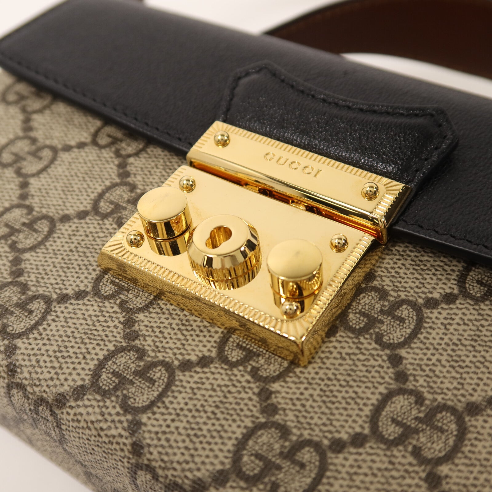 GUCCI 塗層帆布PadLock Mini手挽肩背兩用袋