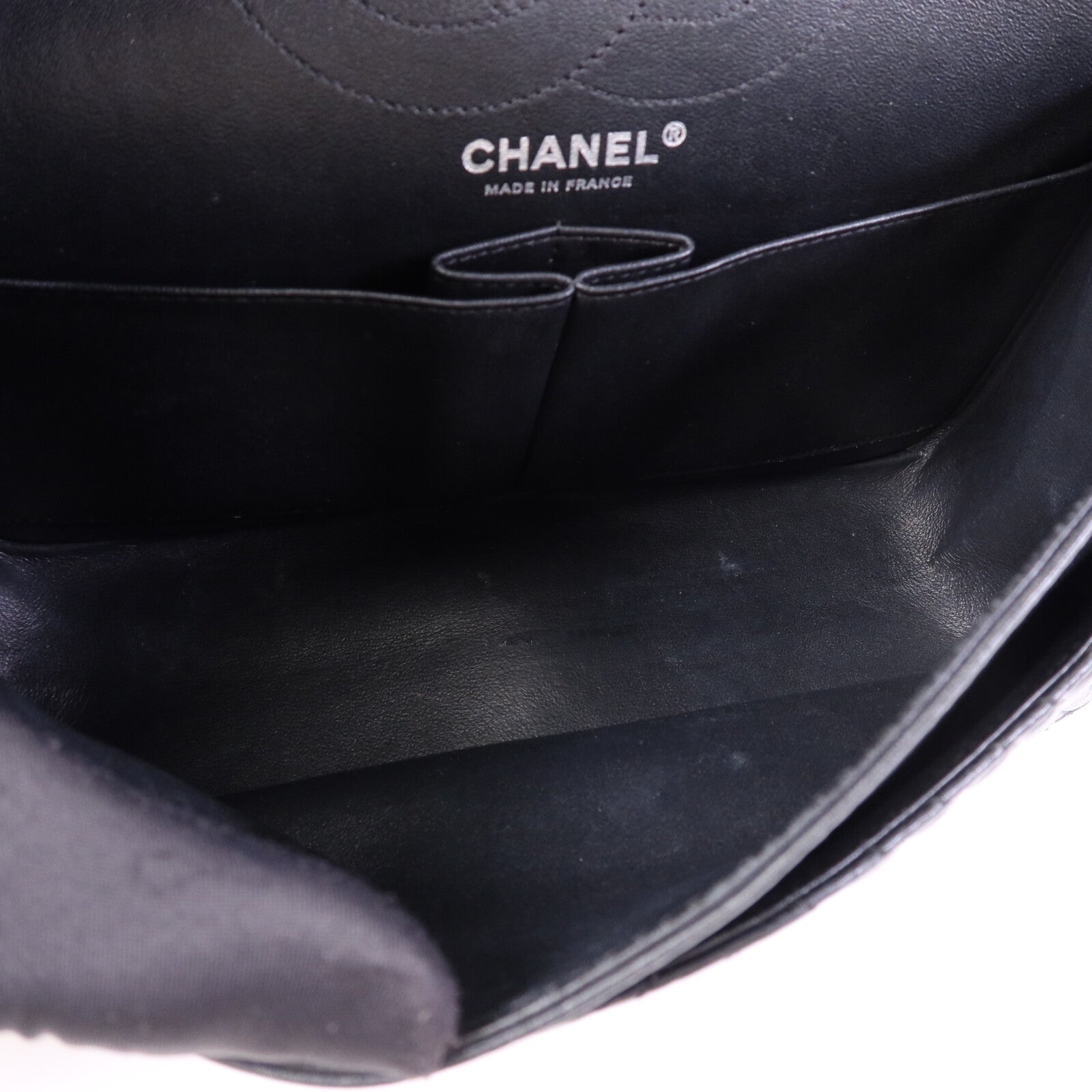 CHANEL 牛皮皮革2.55 Large銀扣鏈帶肩背袋