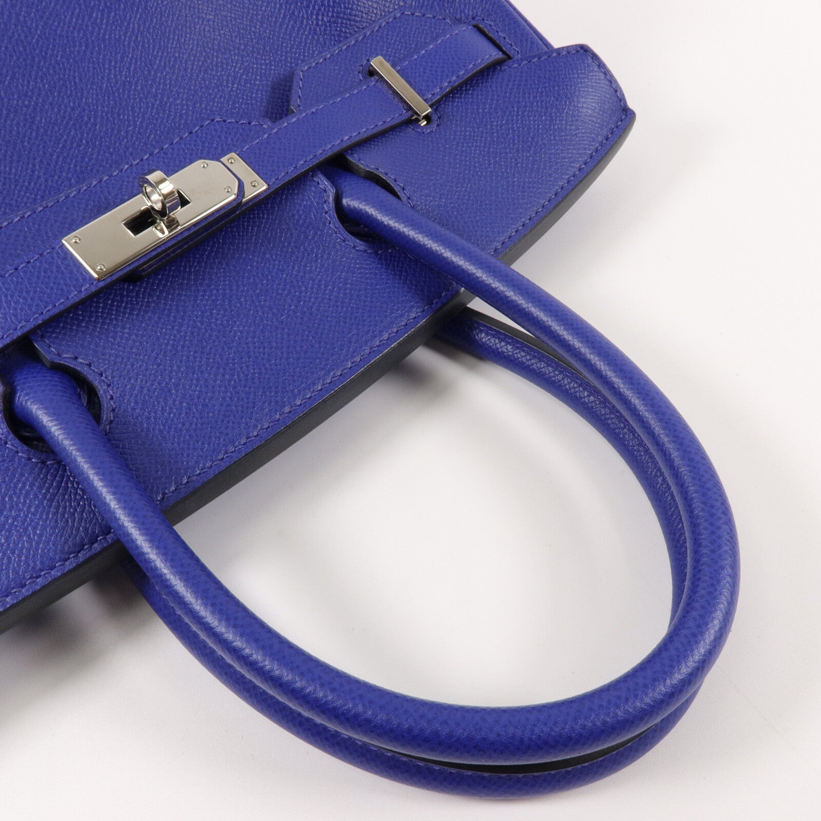 HERMES Epsom皮革Birkin 30手挽袋Bleu Electrique