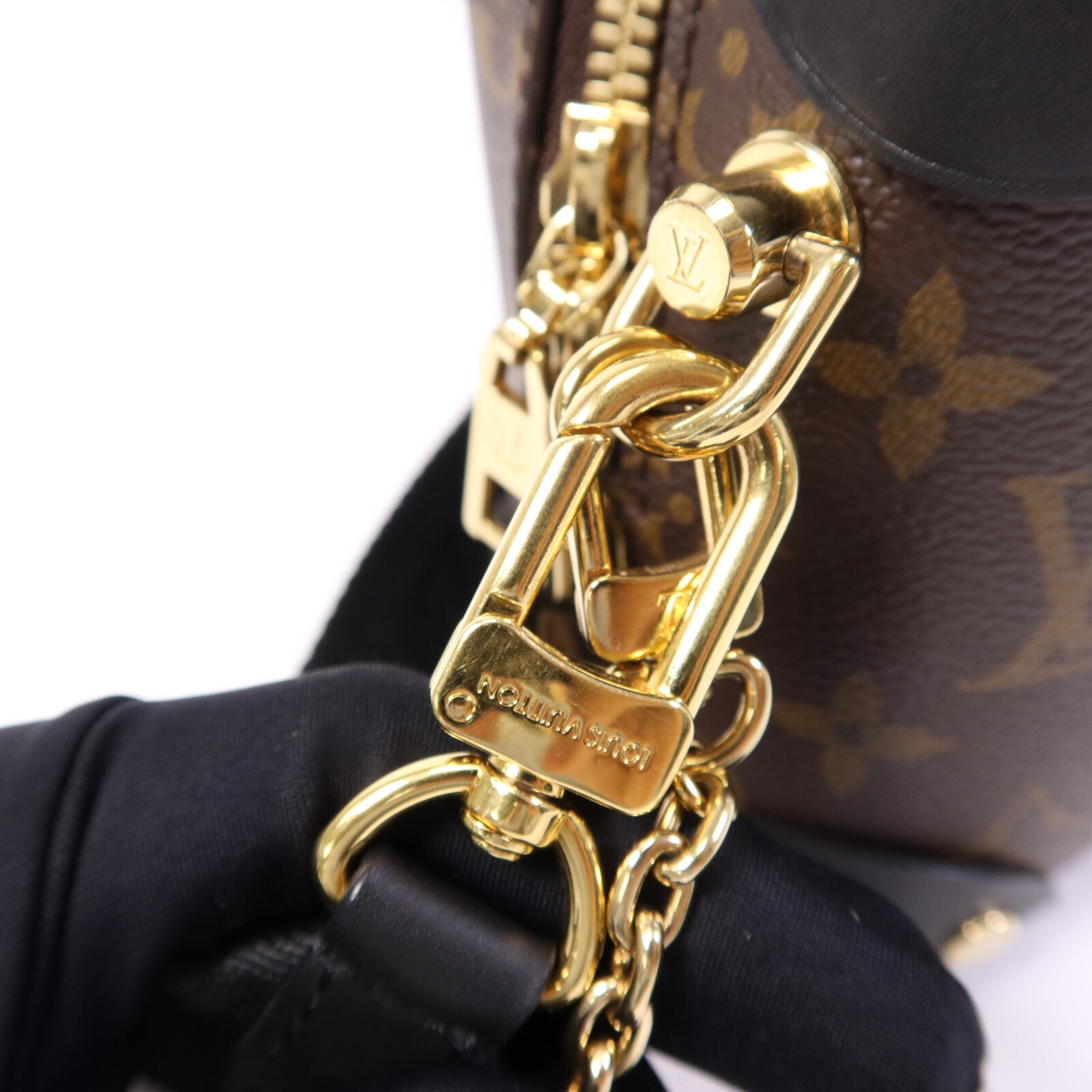 LOUIS VUITTON Monogram Petite Malle Souple金扣手挽肩背兩用袋