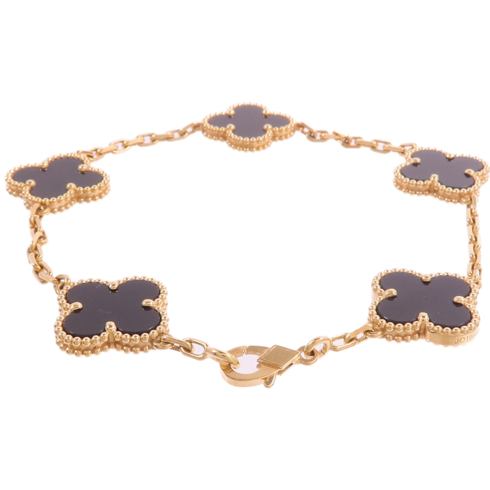 Van Cleef & Arpels 18K黃金Vintage Alhambra Bracelet 5 Motifs縞瑪瑙手鏈