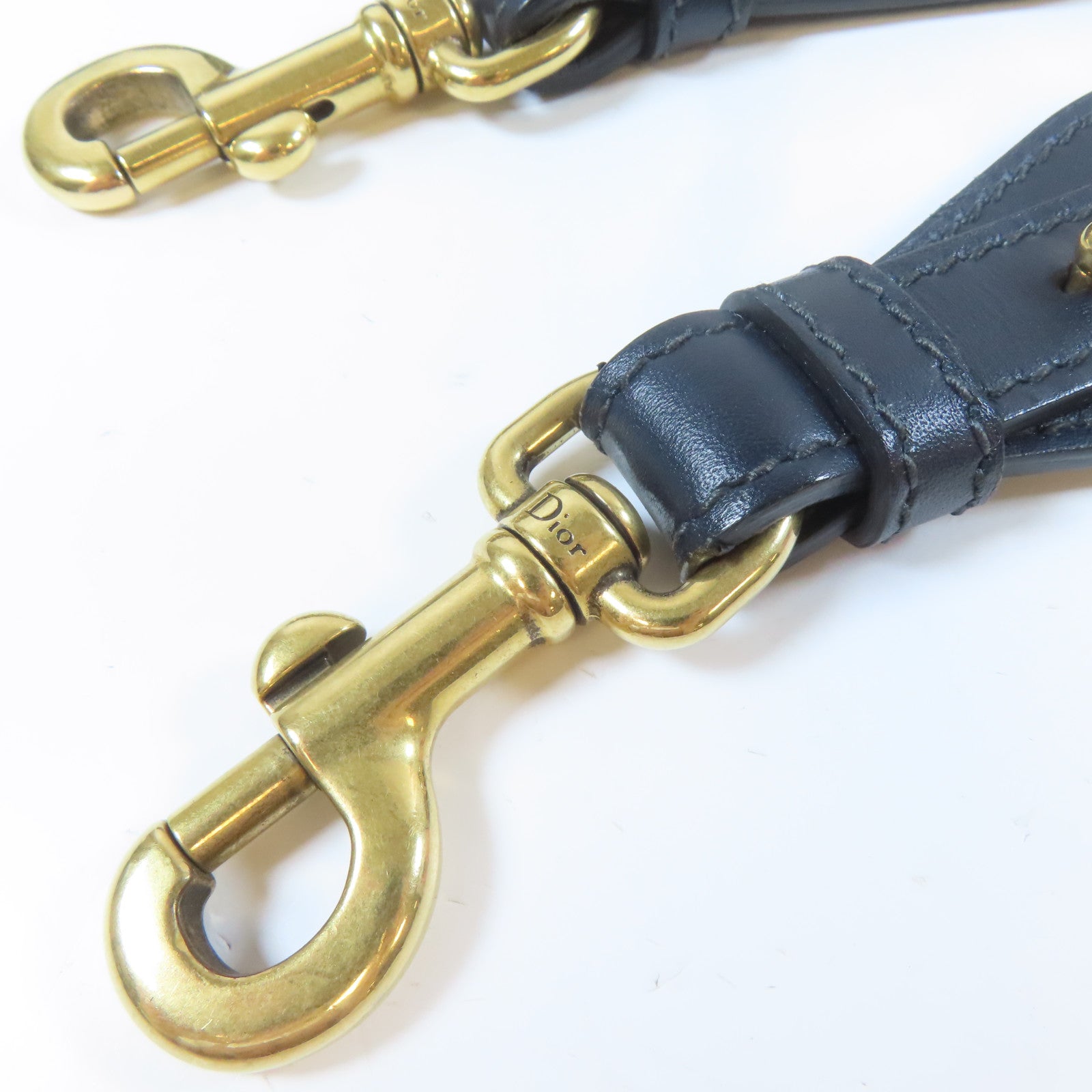 Dior 帆布Saddle金扣手挽肩背兩用袋深藍色/米色