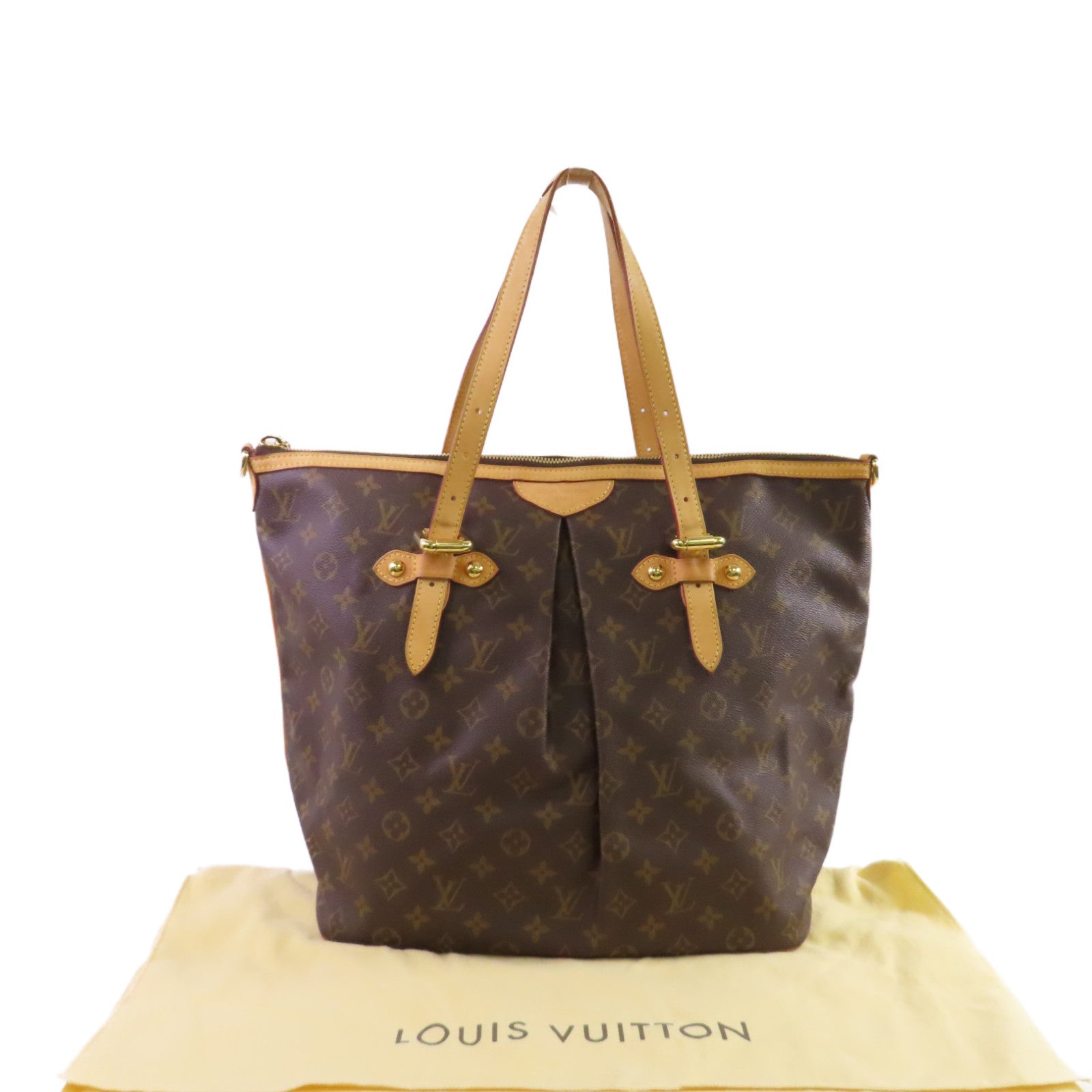 LOUIS VUITTON Monogram Palermo GM Shoulder Bag金扣肩背袋啡色