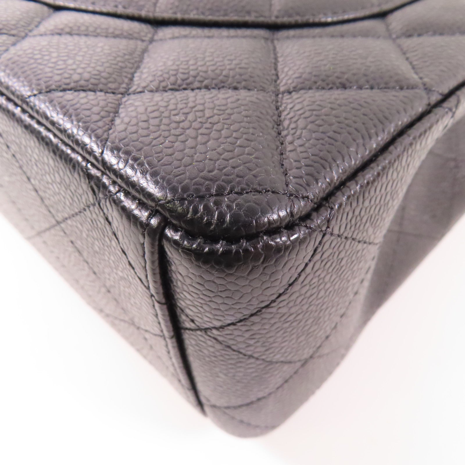 CHANEL 牛皮皮革Maxi Classic銀扣鏈帶肩背袋
