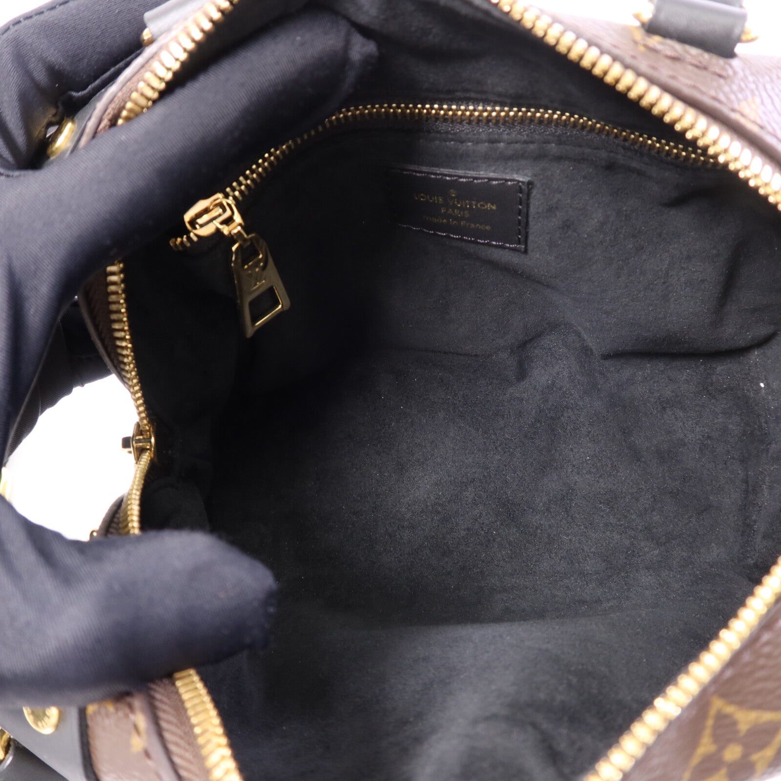 LOUIS VUITTON Monogram Petite Malle Souple金扣手挽肩背兩用袋