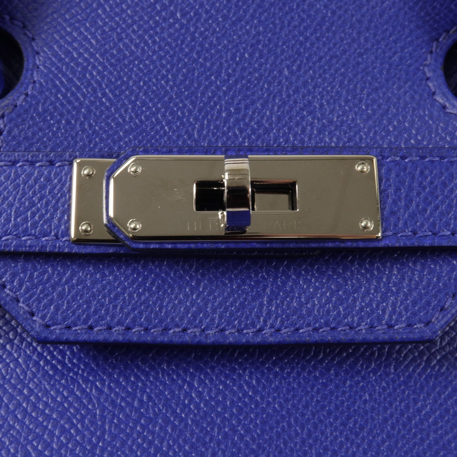 HERMES Epsom皮革Birkin 30手挽袋Bleu Electrique