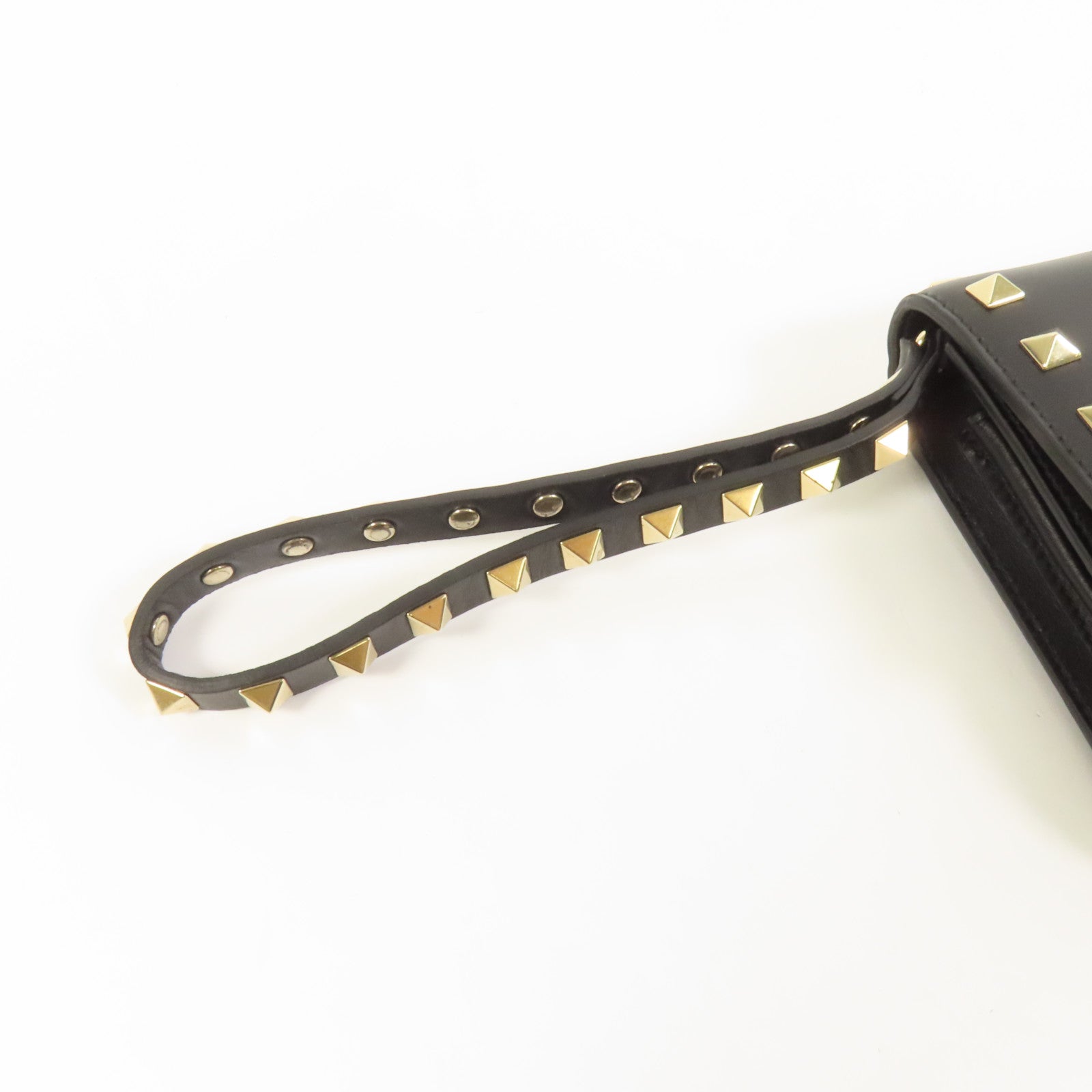 Valentino 【激減優惠】牛皮皮革Rockstud Clutch金扣長錢包