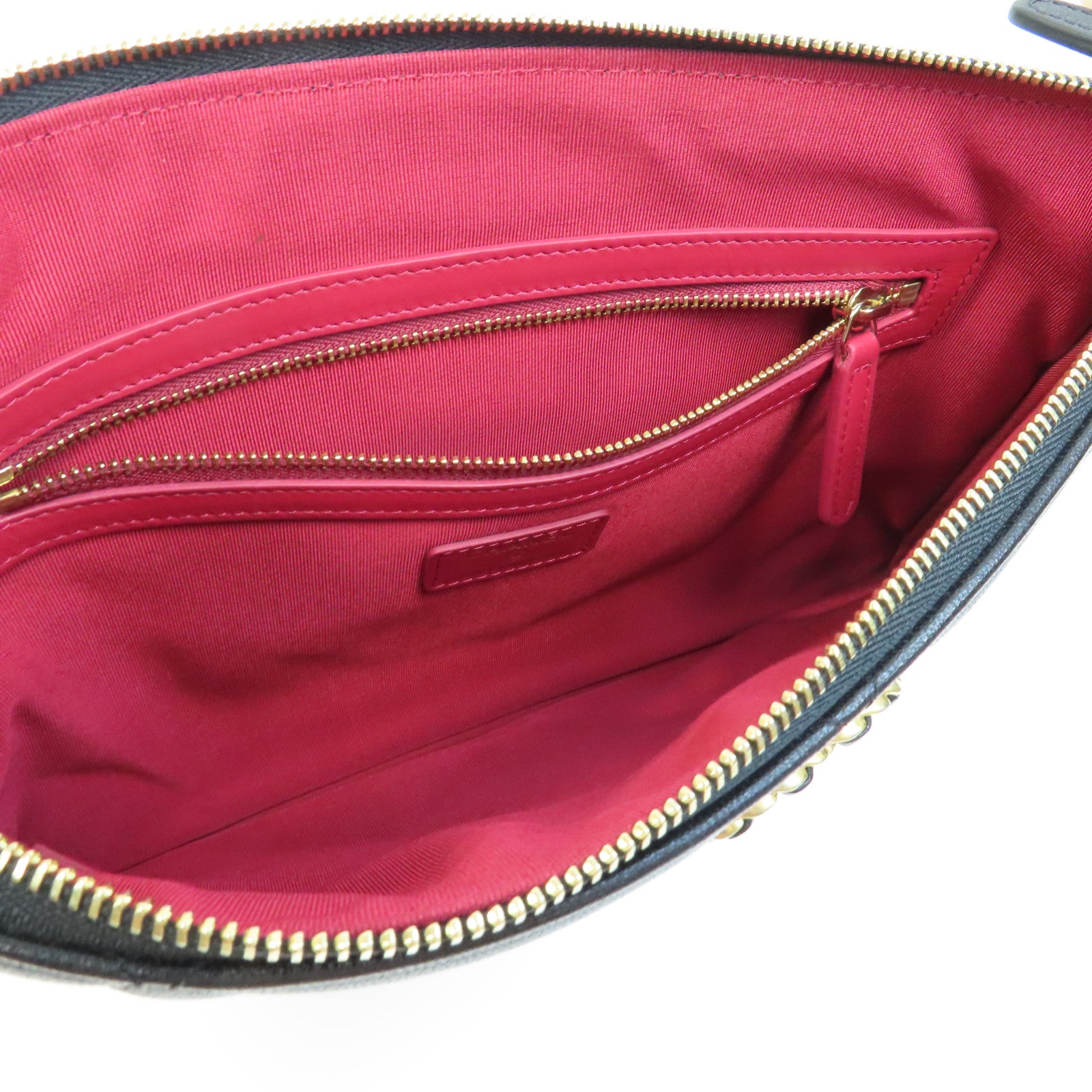 CHANEL 菱格羊皮皮革19 Clutch Bag金扣手拿包黑色
