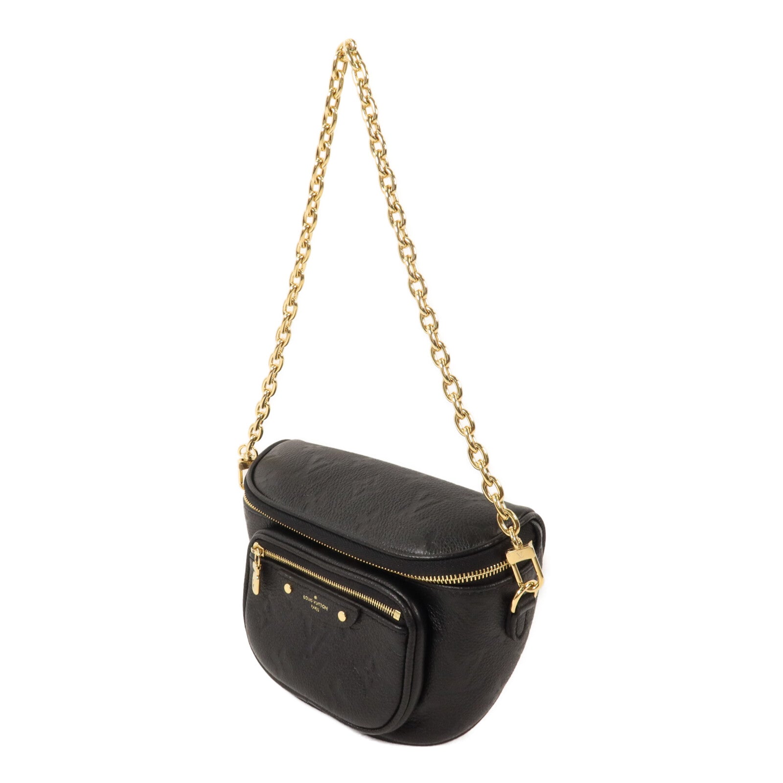 LOUIS VUITTON Monogram Empreinte Mini Bumbag鏈帶手挽肩背兩用袋