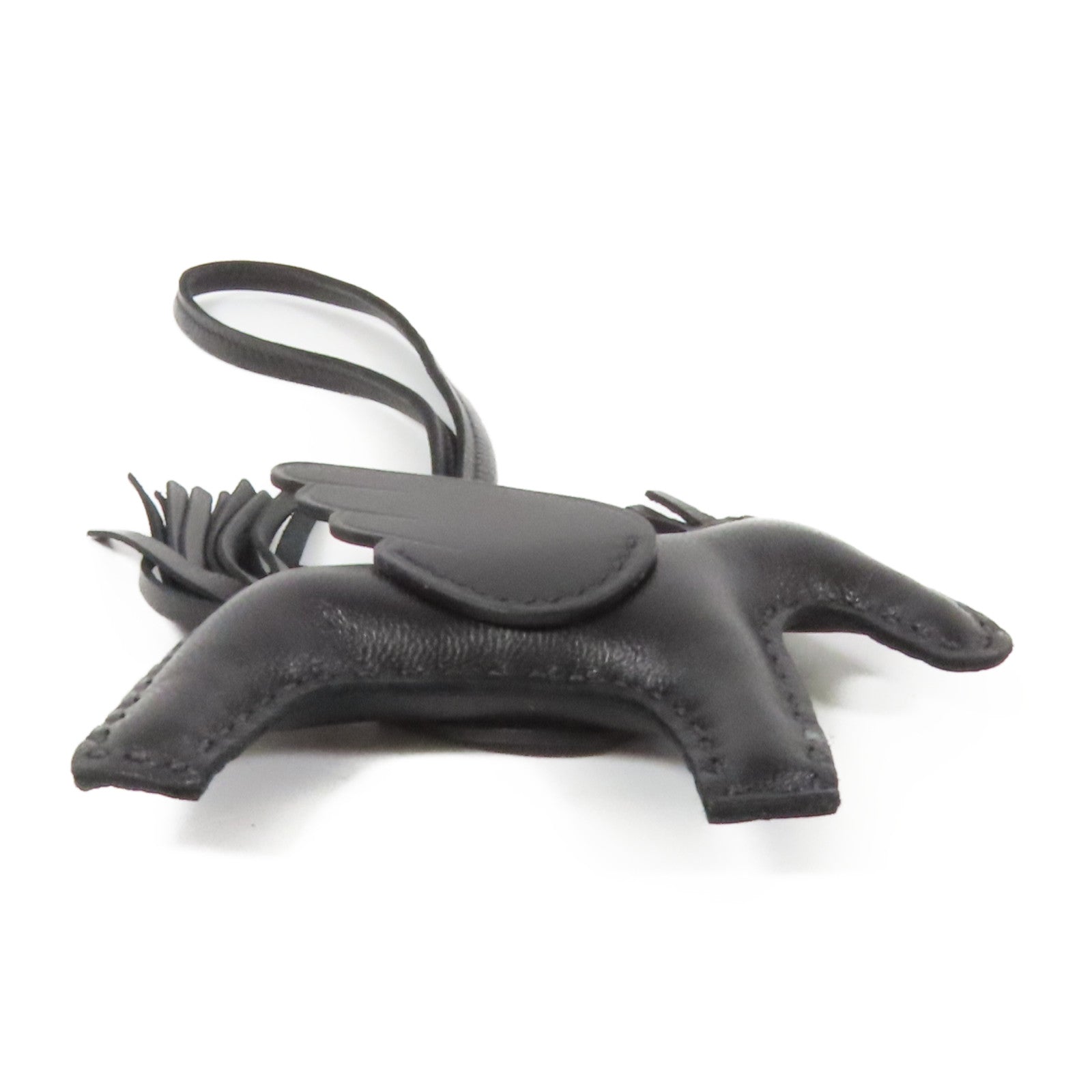 HERMES Swift/Milo皮革Rodeo Pegase PM掛飾Noir