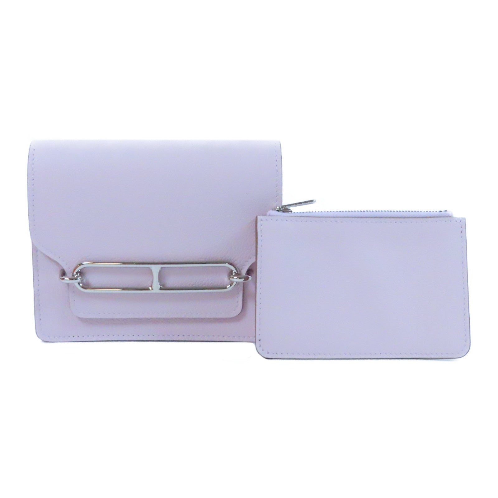 HERMES **【激減優惠】Evercolor皮革Roulis Slim銀扣錢包Mauve Sylvestre錦葵紫色