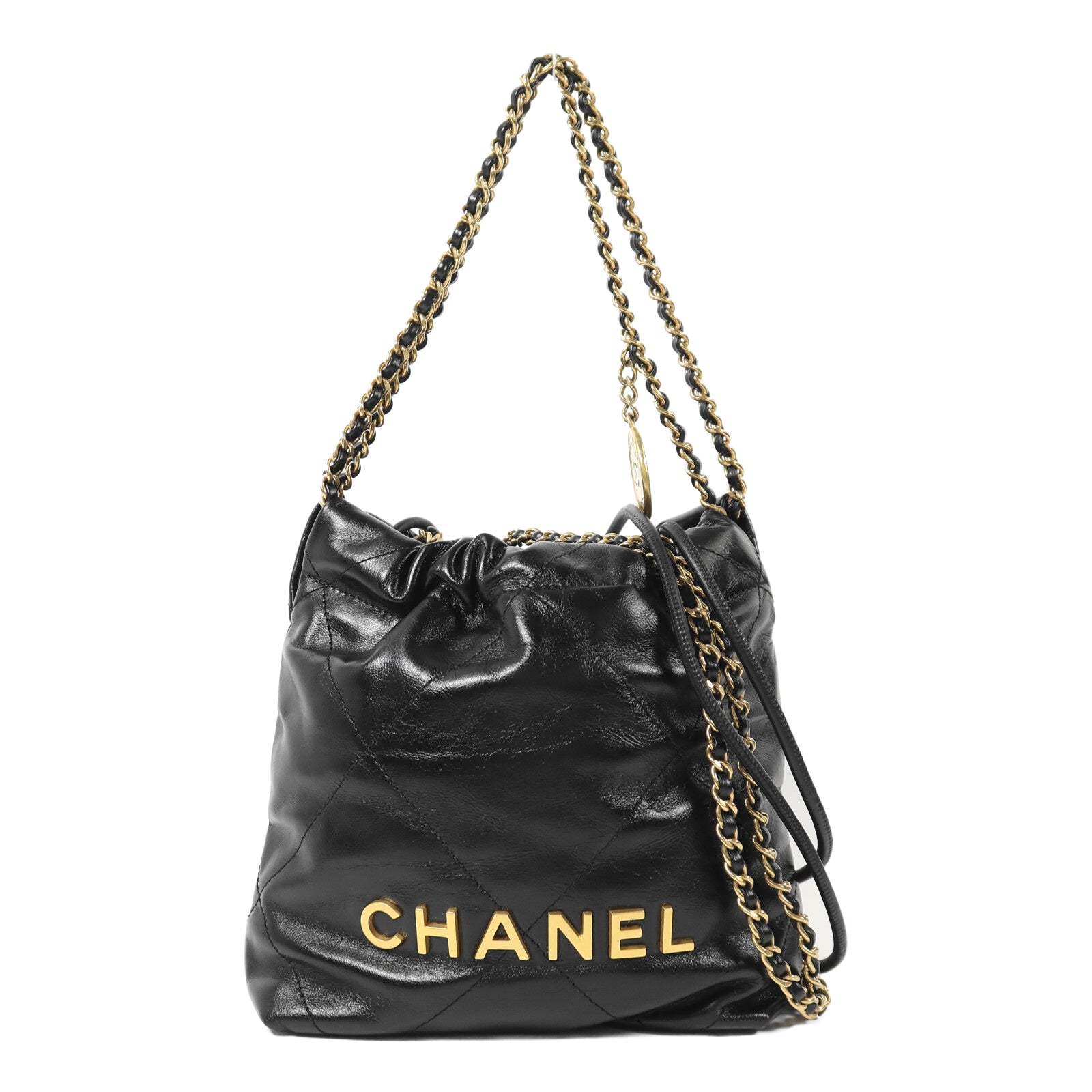 CHANEL 牛皮皮革Chanel 22 Mini金扣鏈帶肩背袋