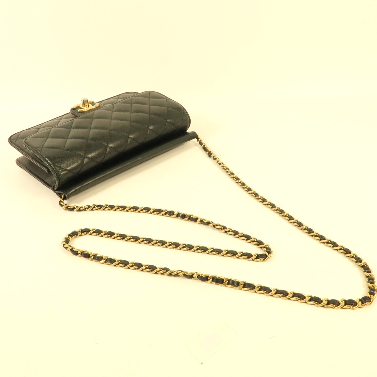 CHANEL 牛皮皮革Chain Shoulder Bag金扣鏈帶肩背袋