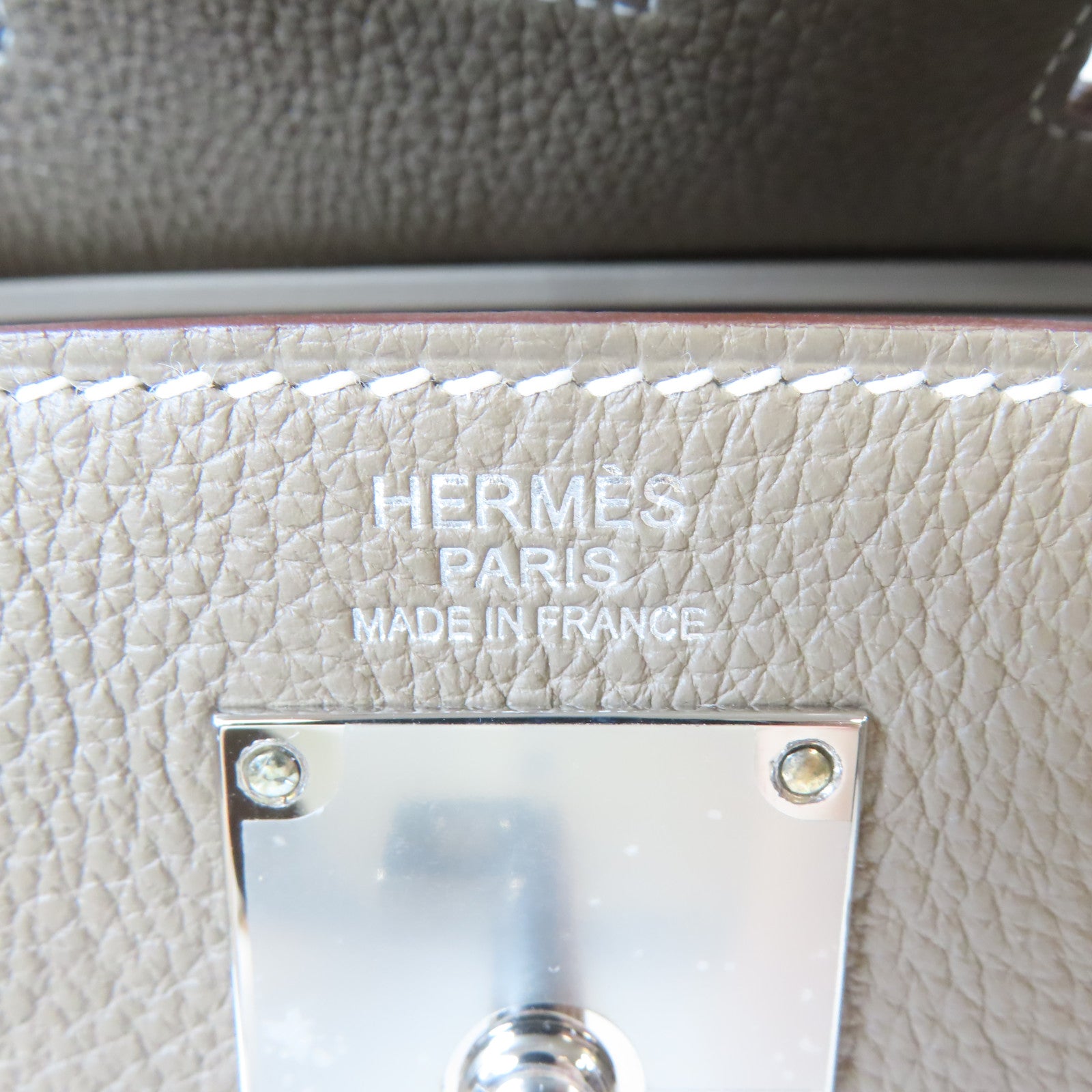 HERMES 【激減優惠】Togo皮革Hac A Dos PM銀扣背包Etoupe/大象灰色