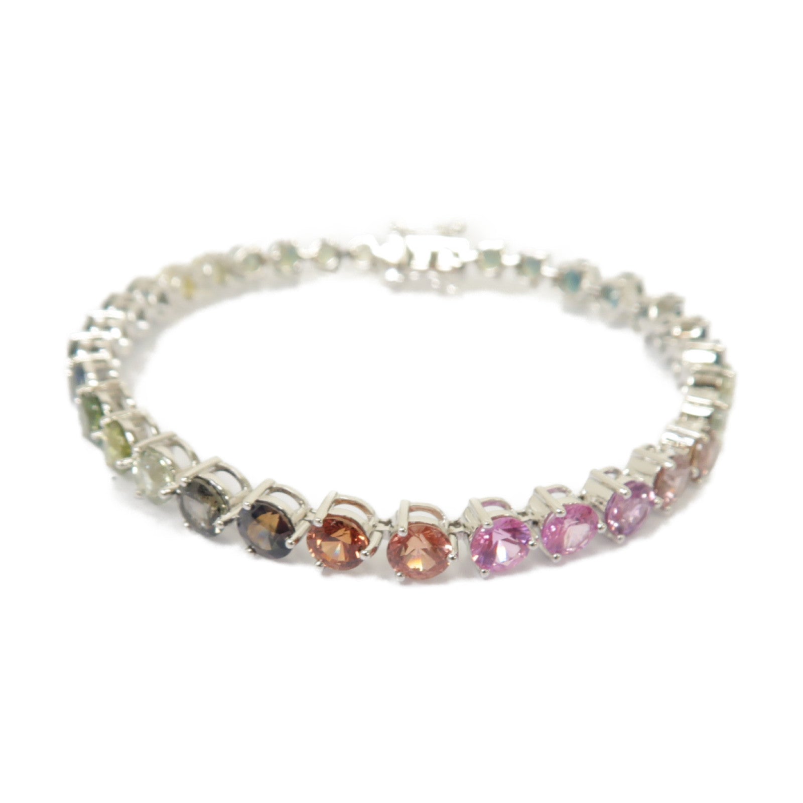 JEWELRY 18K白金Multi Sapphire Bracelet 11.78ct彩色藍寶石手鏈