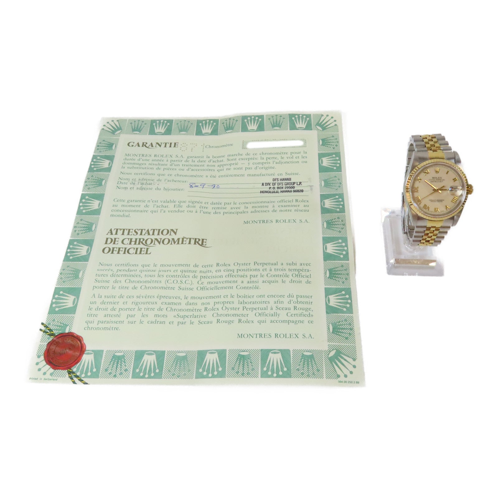 ROLEX Datejust不鏽鋼/18K黃金手錶自動機芯奶油色