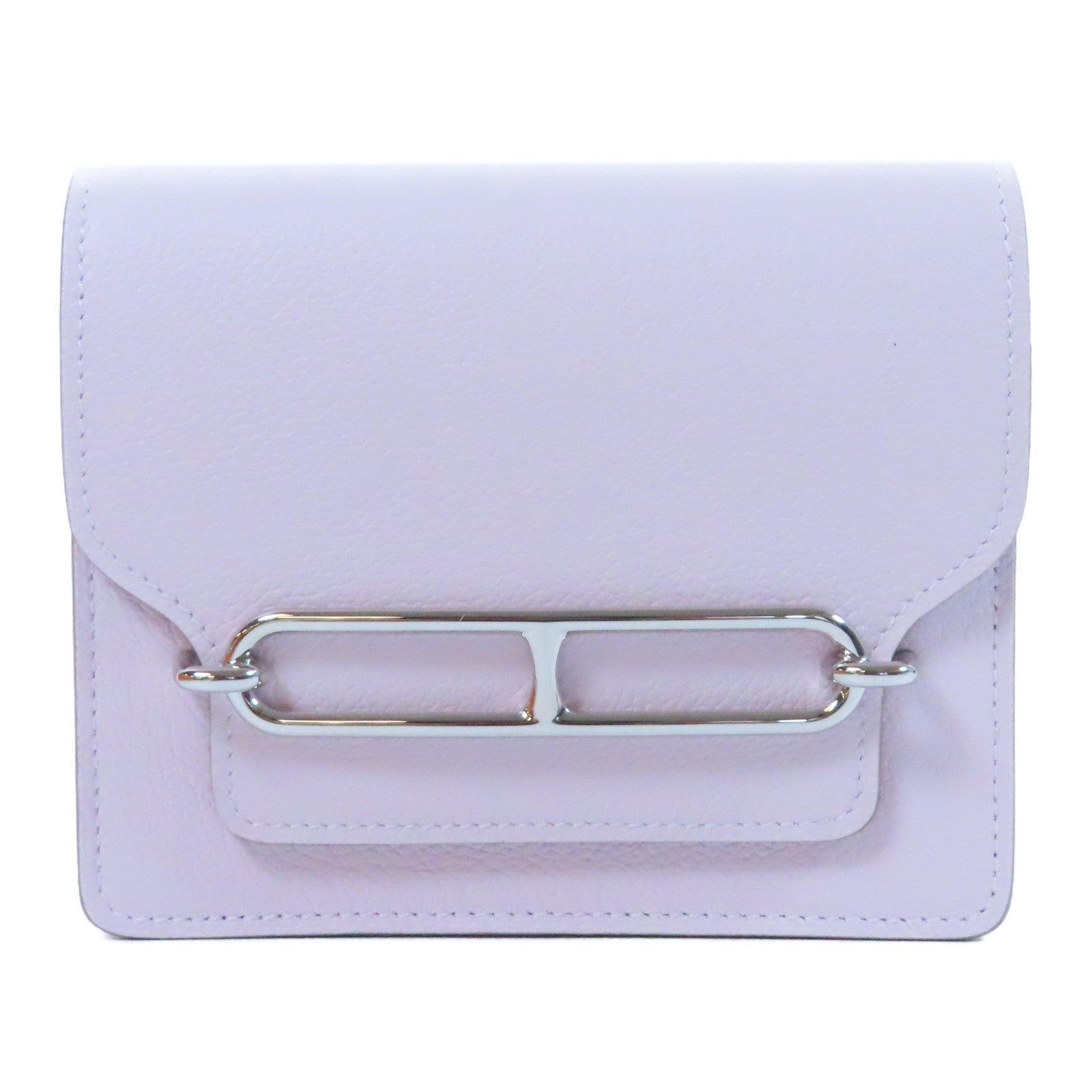 HERMES **【激減優惠】Evercolor皮革Roulis Slim銀扣錢包Mauve Sylvestre錦葵紫色
