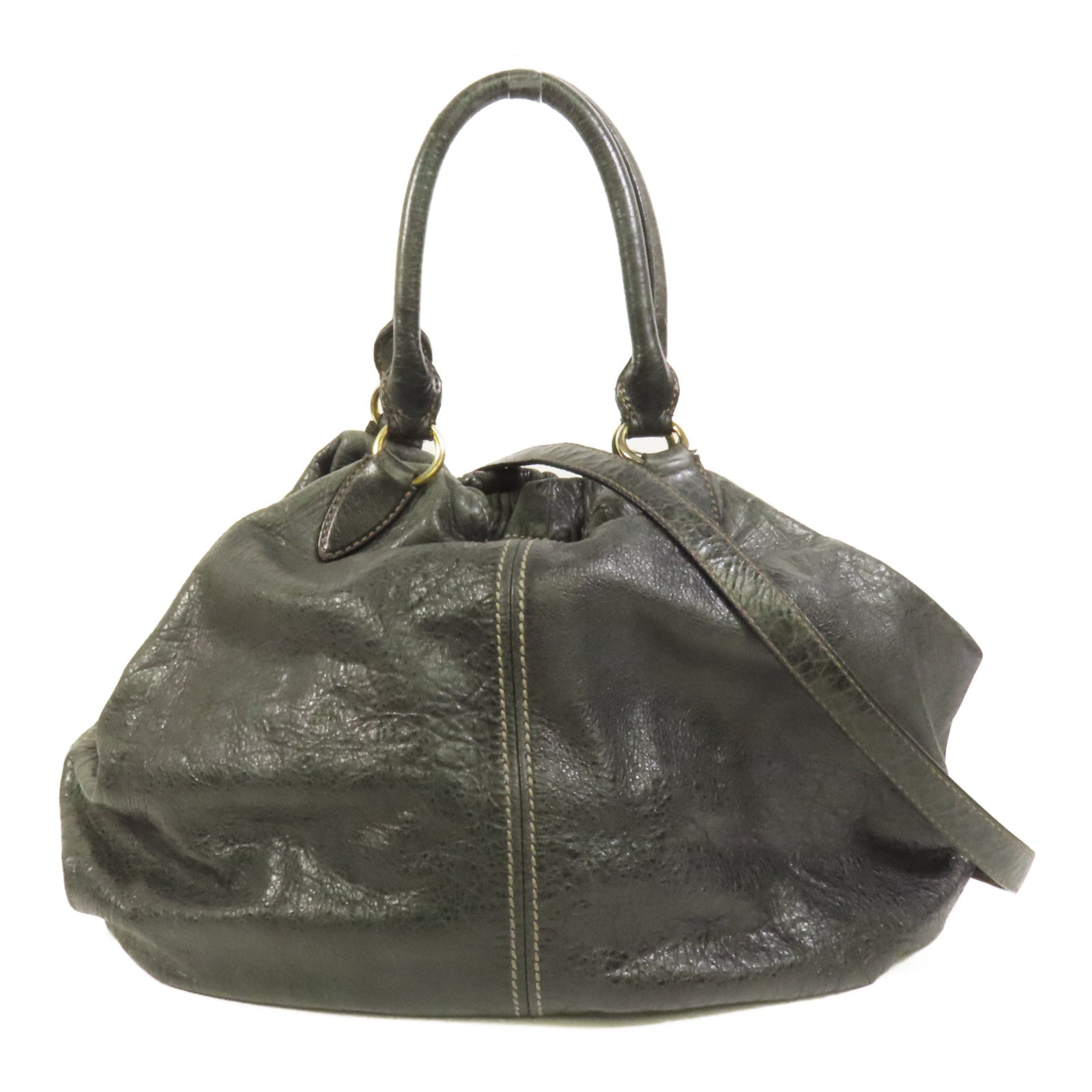 Miu Miu 牛皮皮革Shoulder Bag金扣手挽肩背兩用袋