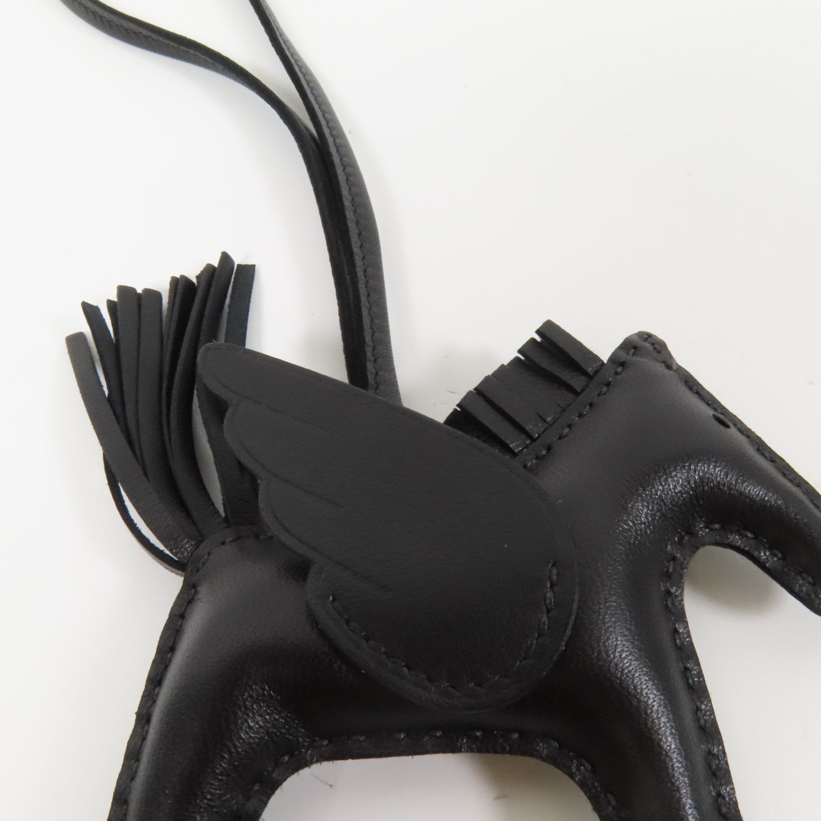 HERMES Swift/Milo皮革Rodeo Pegase PM掛飾Noir