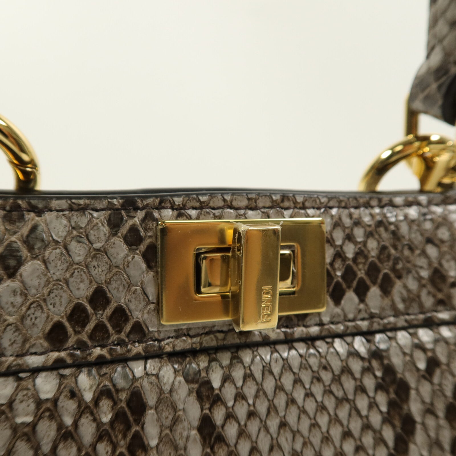 FENDI 珍稀皮革Peekaboo Iseeu Mini手挽肩背兩用袋