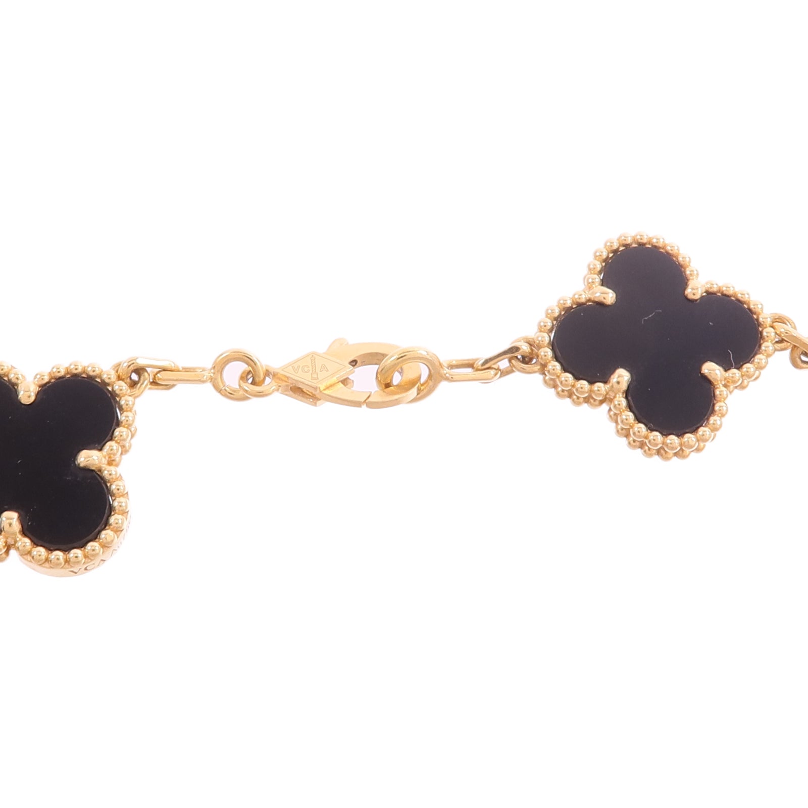 Van Cleef & Arpels 18K黃金Vintage Alhambra Bracelet 5 Motifs縞瑪瑙手鏈
