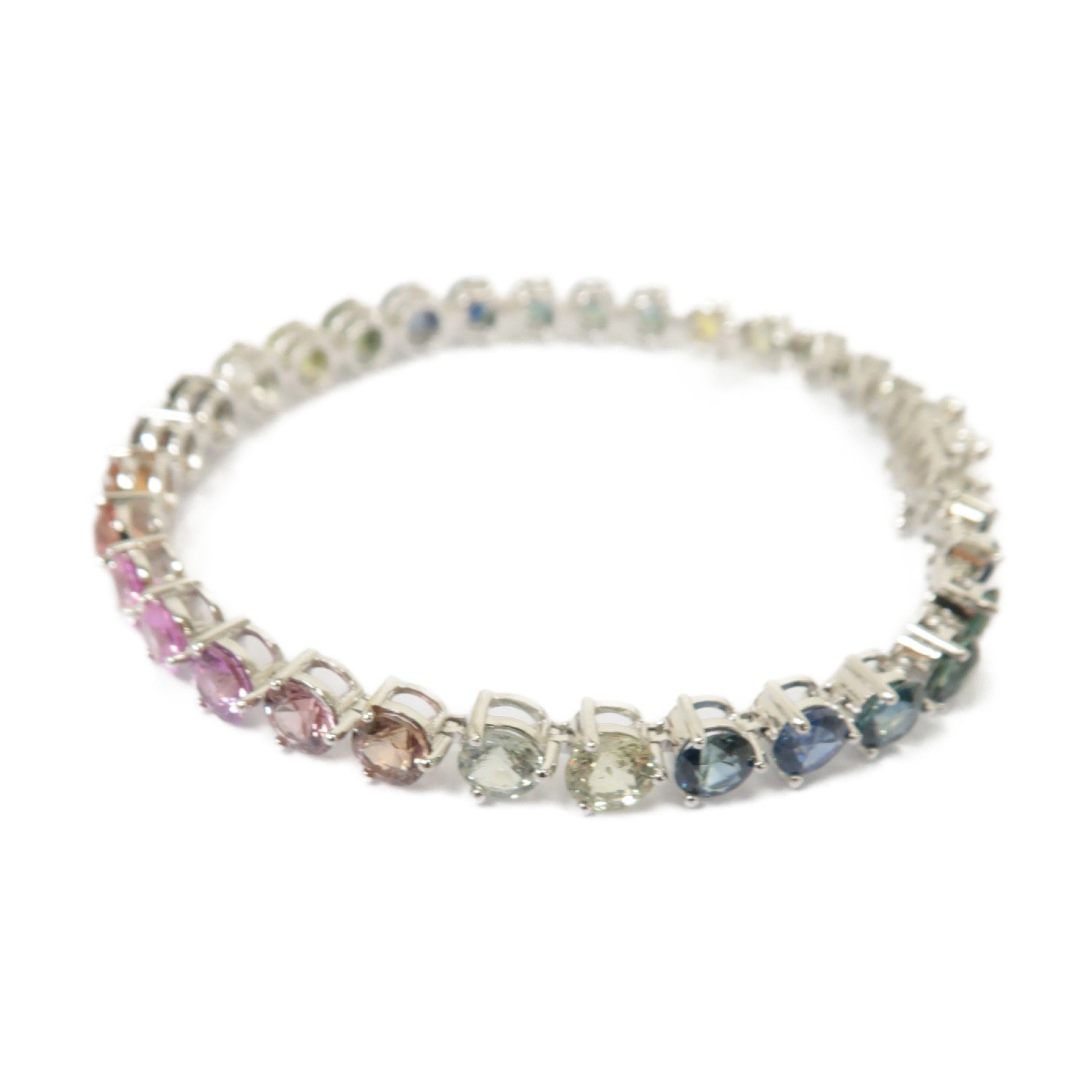 JEWELRY 18K白金Multi Sapphire Bracelet 11.78ct彩色藍寶石手鏈