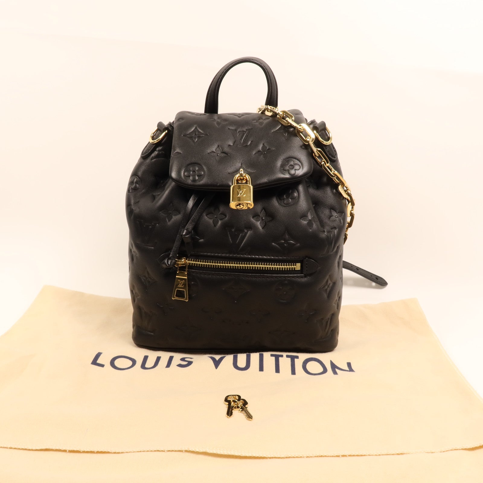 LOUIS VUITTON Monogram Embossed Coussin Backpack PM金扣背包